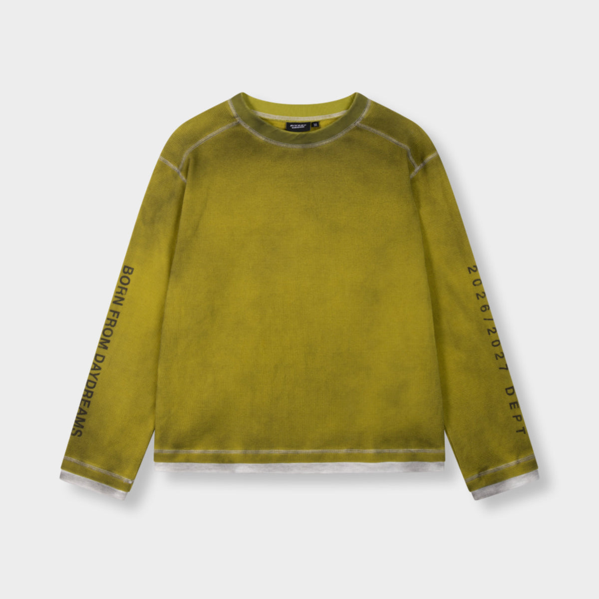 CONTRAST AGED WAFFLE LONGSLEEVE