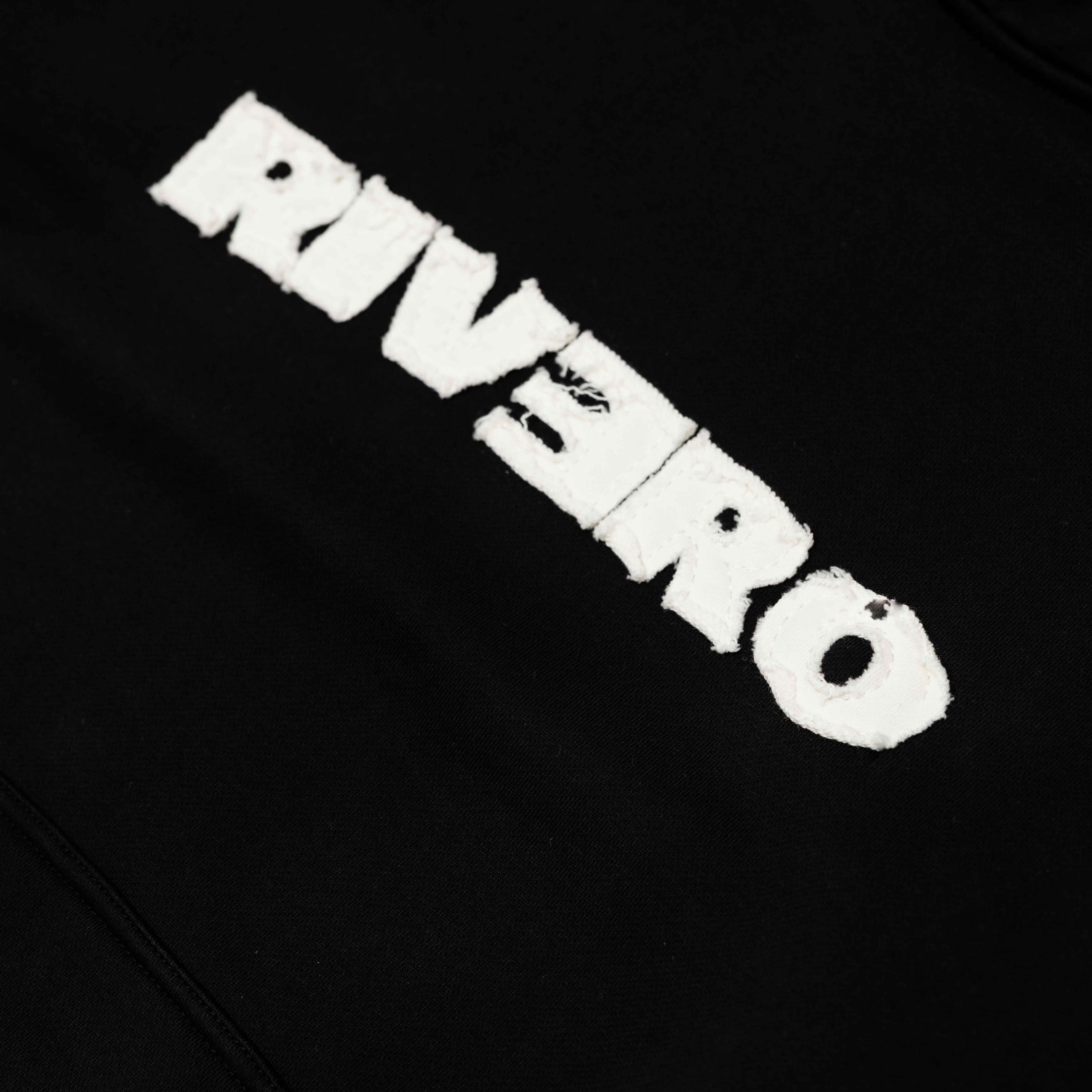 FRAYED ECHO HOODIE BLACK