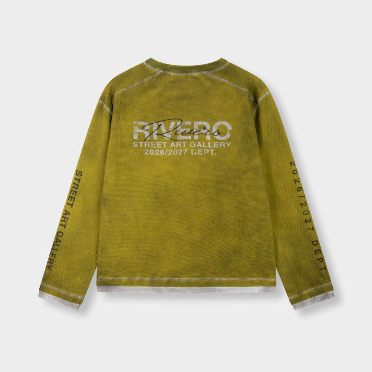 CONTRAST AGED WAFFLE LONGSLEEVE