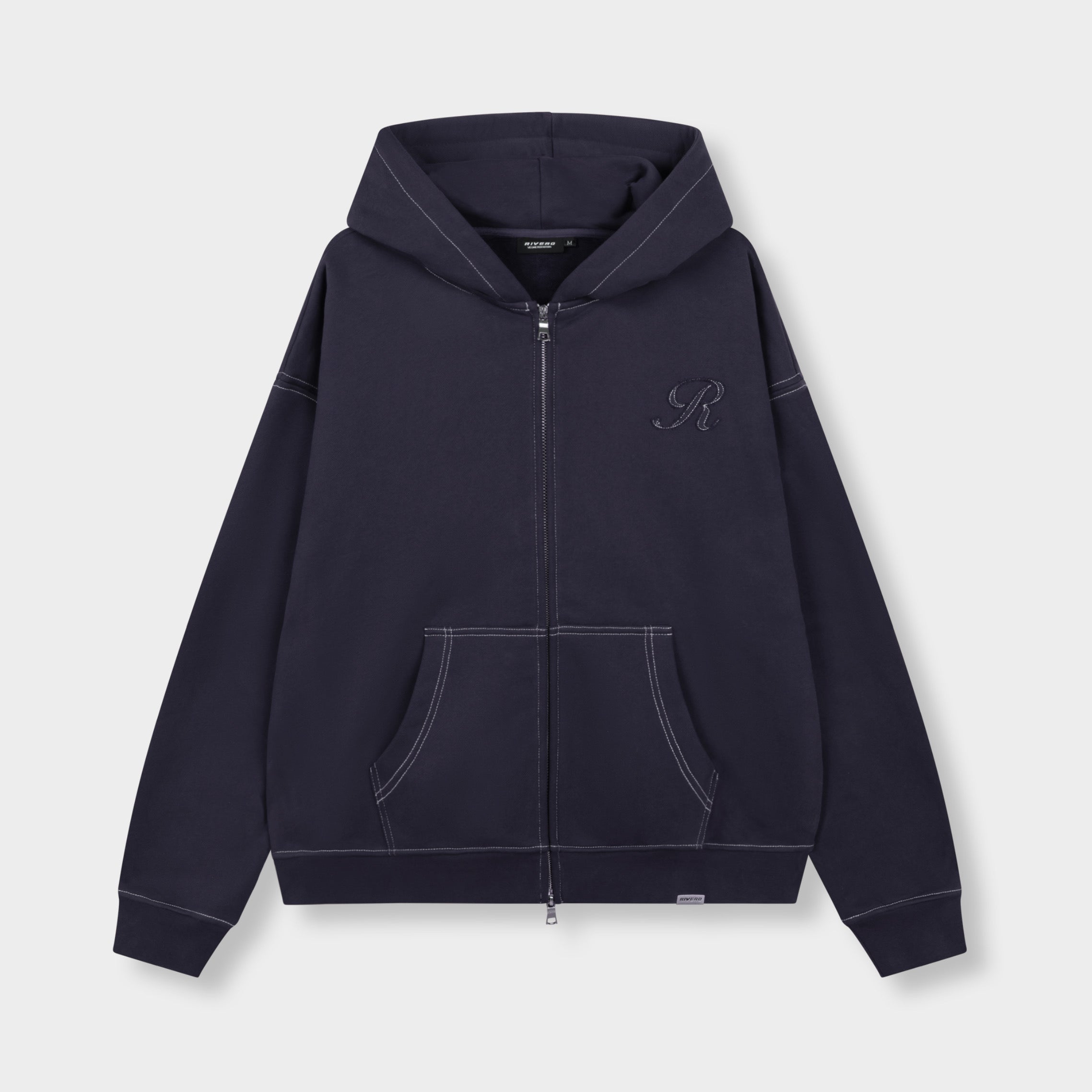 SEAMS ZIP HOODIE NAVY