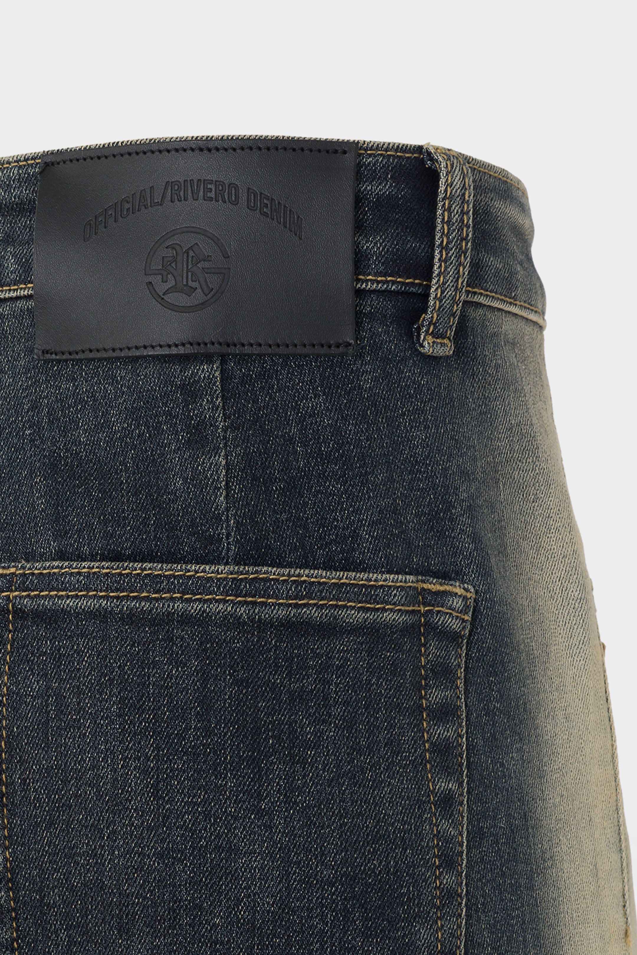 RELAXED EDGE WASHED DENIM JEANS DARK BLUE