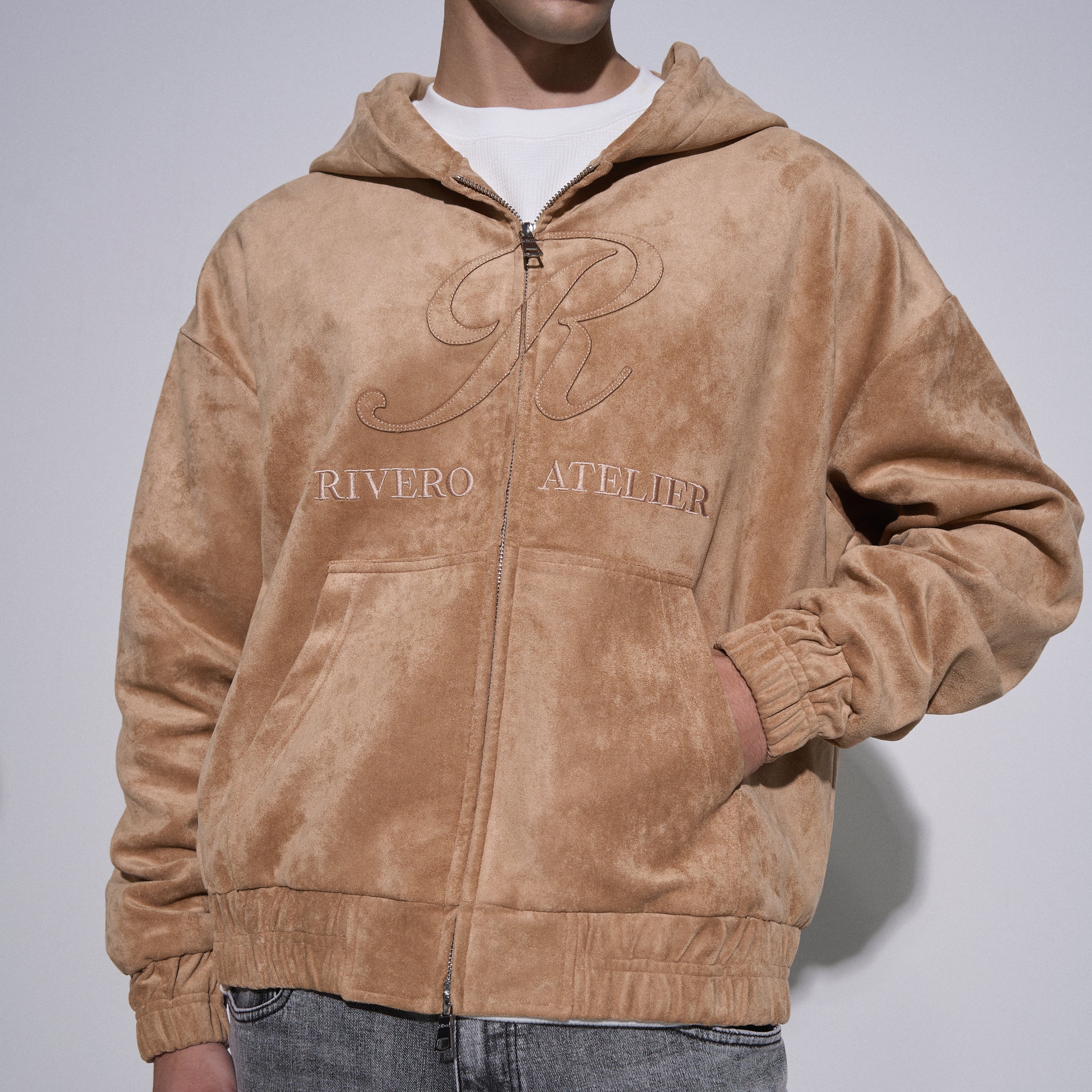 ATELIER SUEDE ZIP HOODIE PRE-ORDER