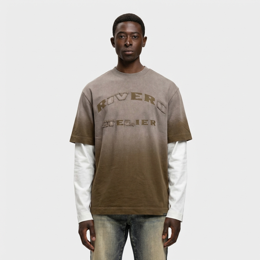 EARTH WASHED STATEMENT DOUBLE LAYERED TEE