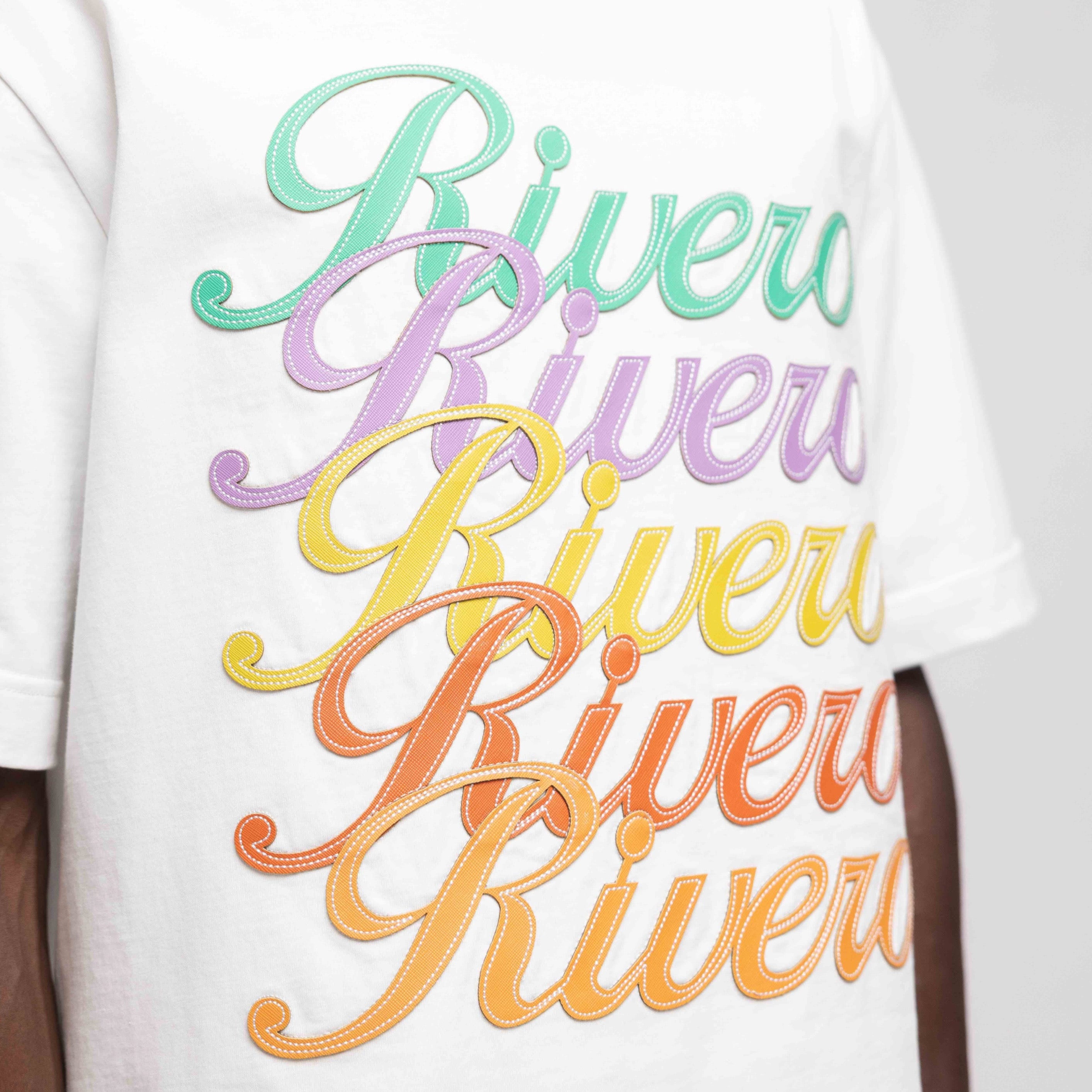 SIGNATURE LEATHER PATCHED T-SHIRT WHITE