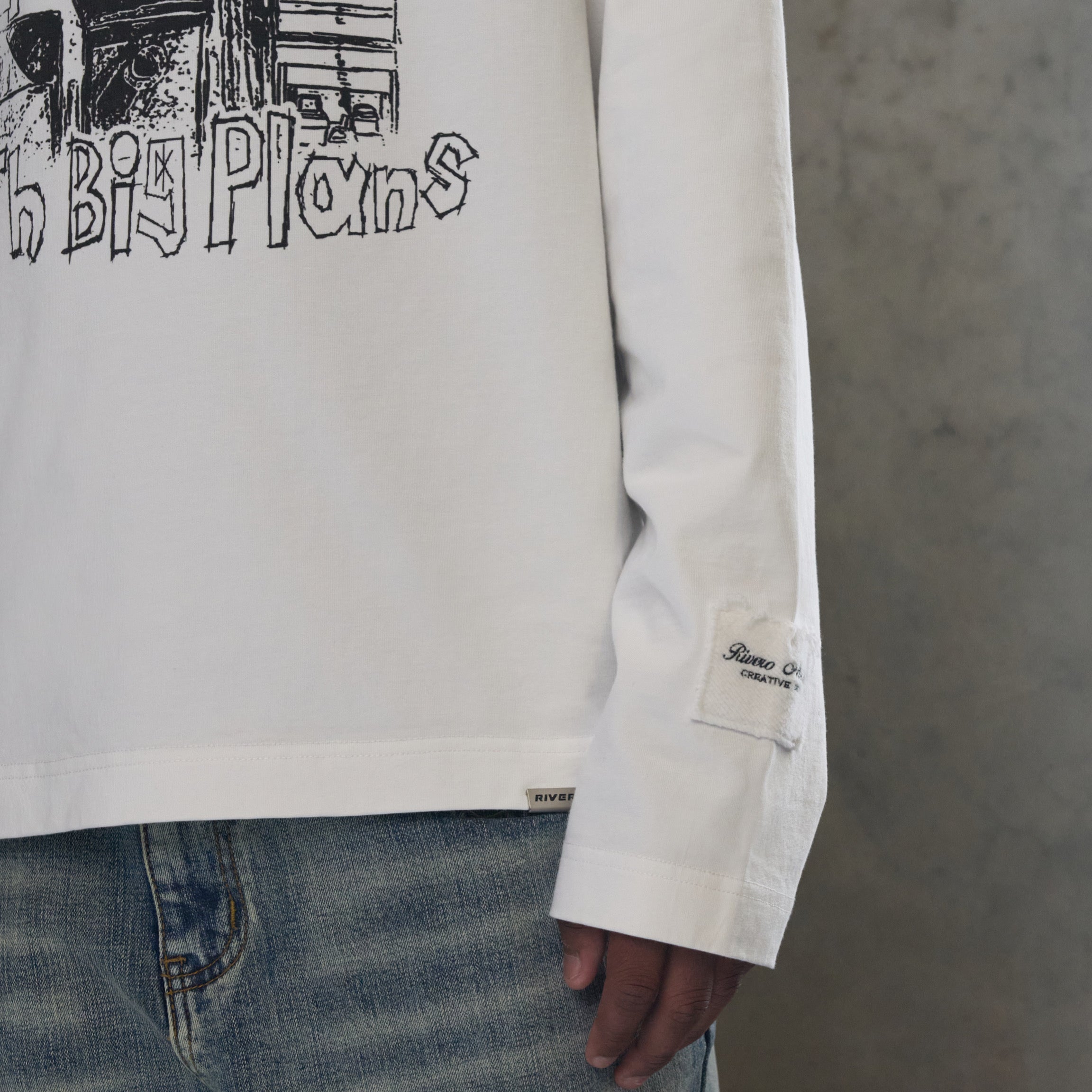 BIG PLANS GRAFFITI LONGSLEEVE WHITE