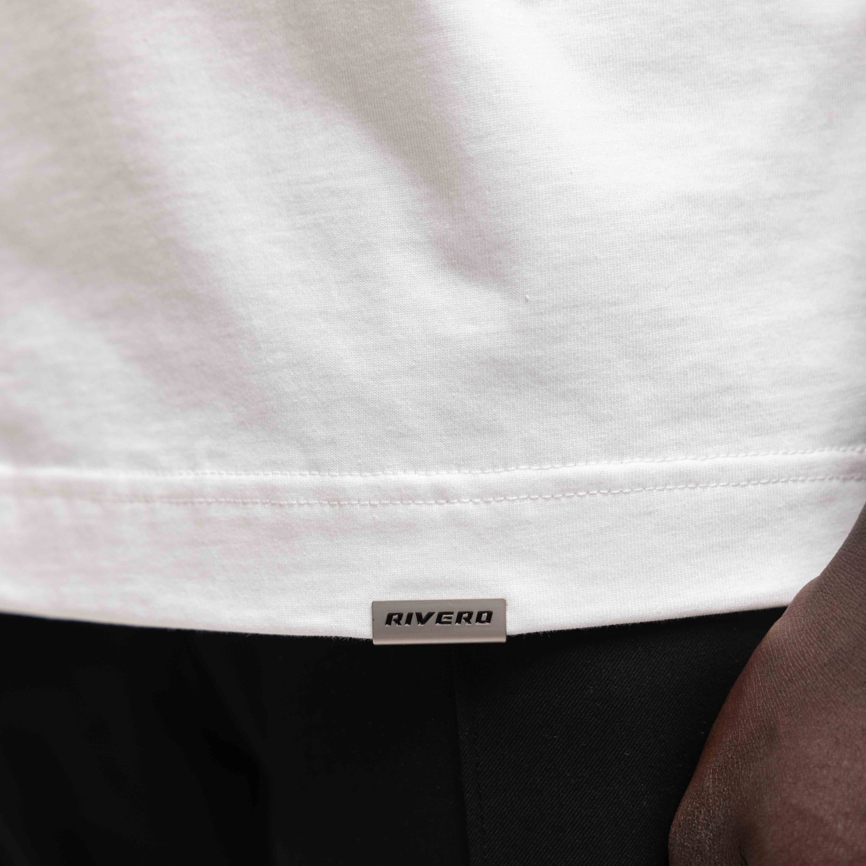 SIGNATURE LEATHER PATCHED T-SHIRT WHITE