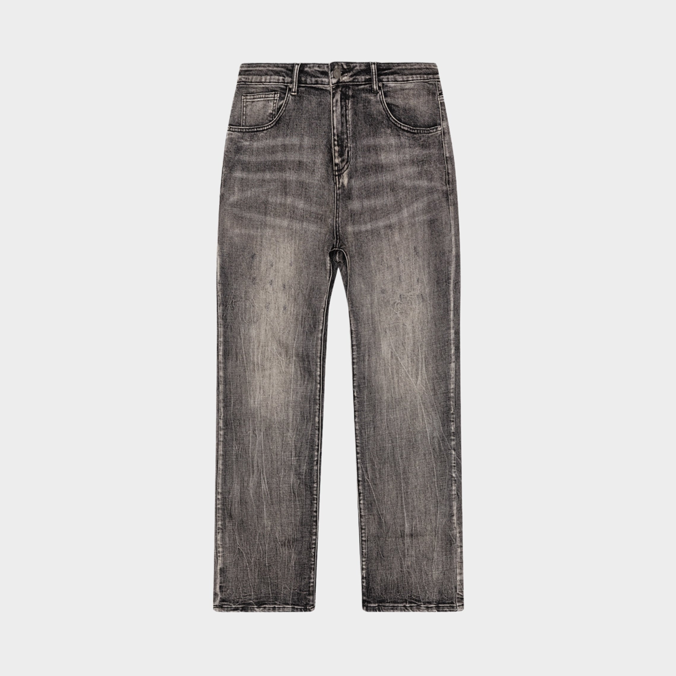 BLEACH WASHED DENIM JEANS DARK