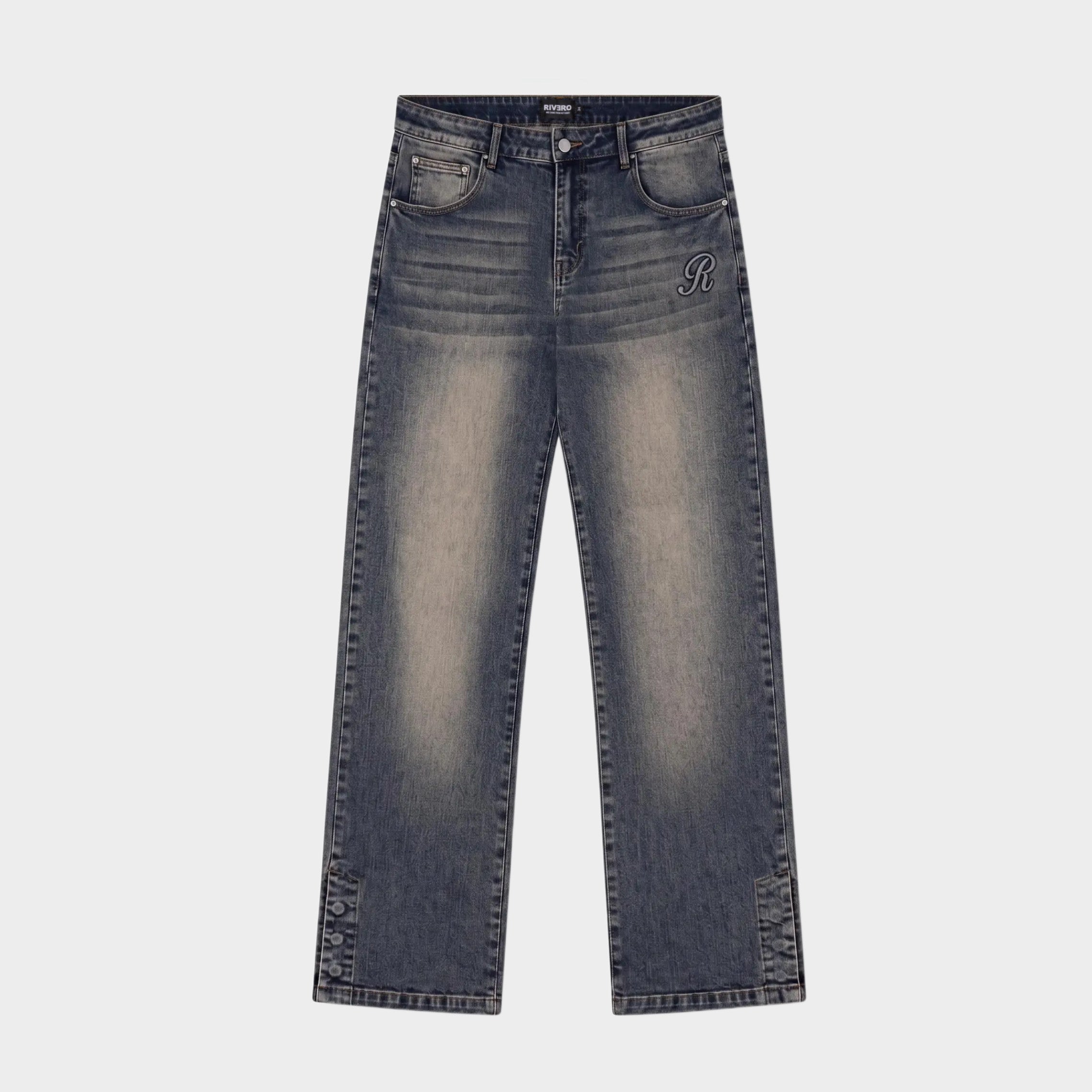 RAISED MONOGRAM BUTTONED DENIM MIDNIGHT BLUE PRE-ORDER