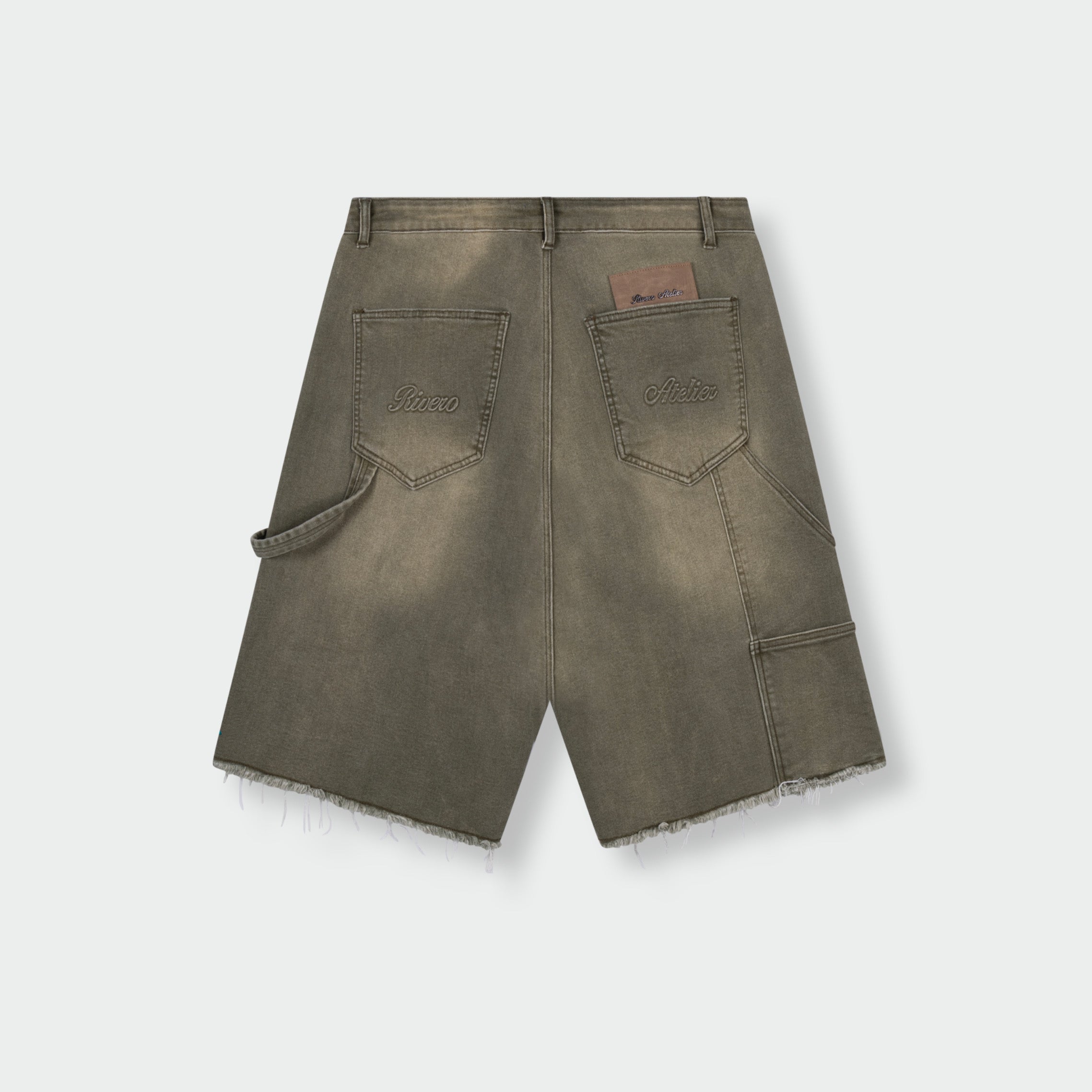 OLIVE FADE DENIM JORTS