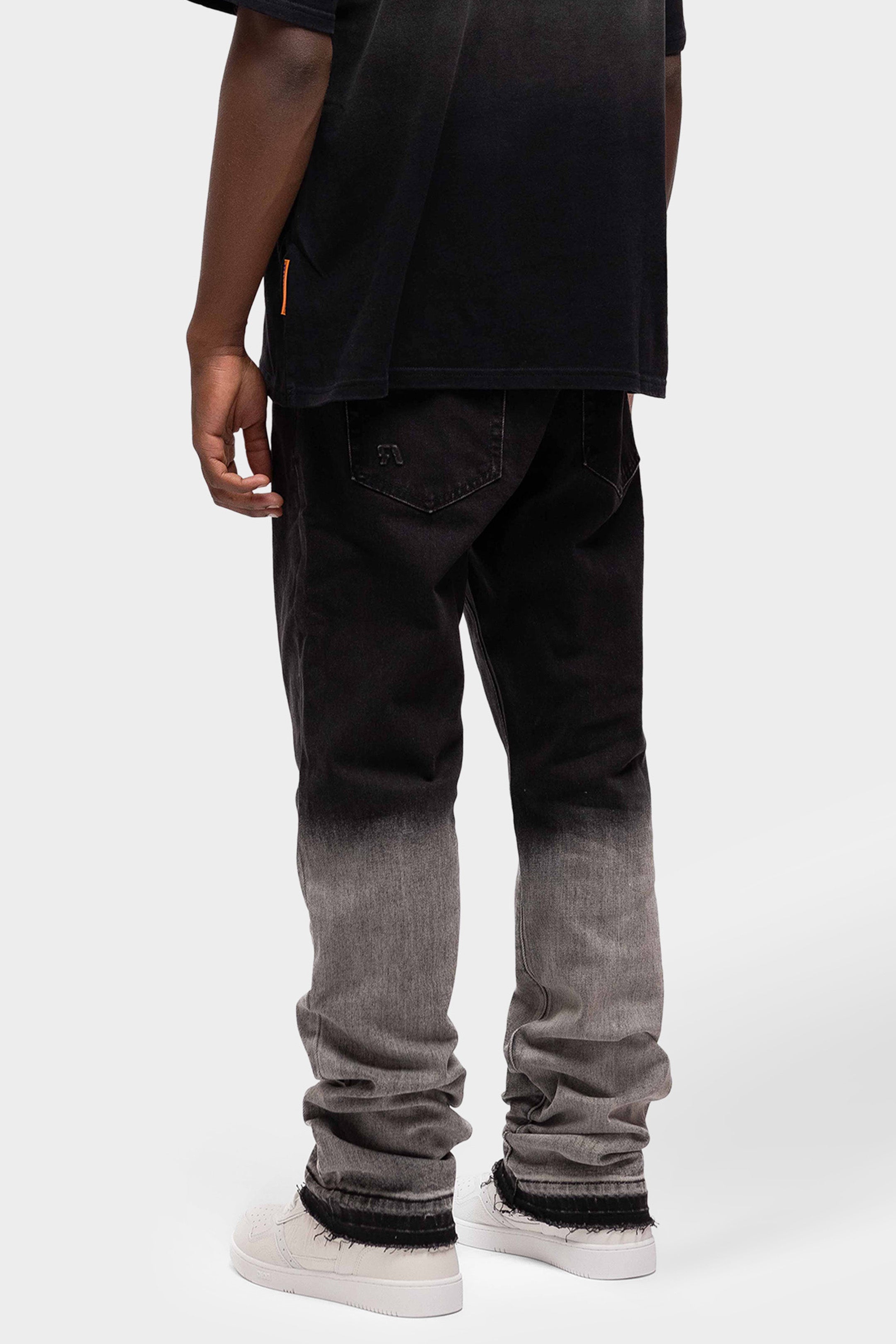 REGULAR GRADIENT WASHED DENIM JEANS BLACK/GREY