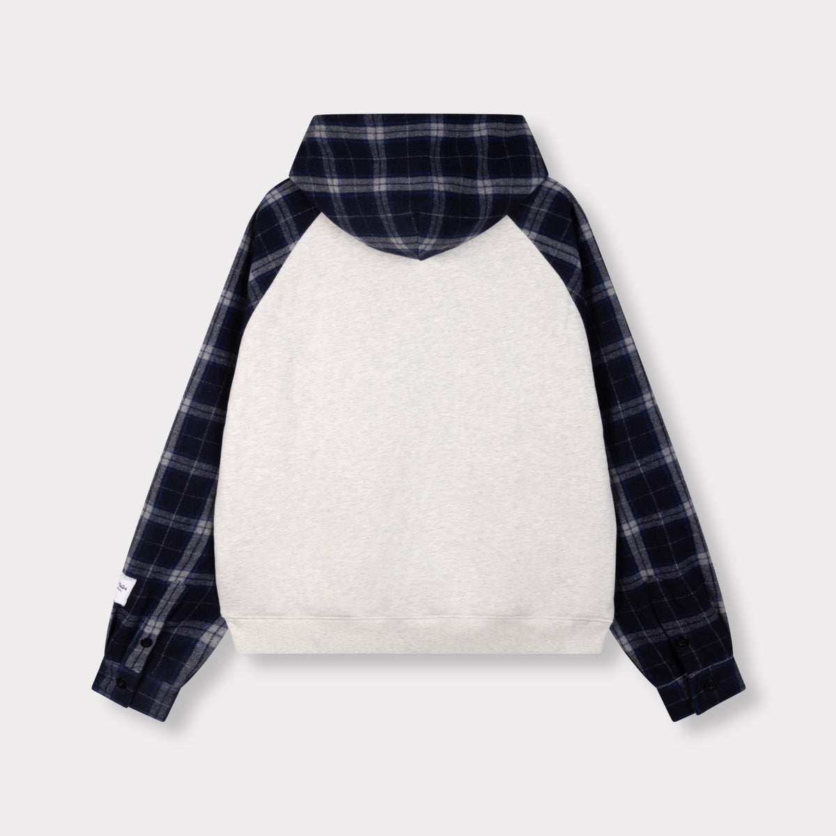 CONTRAST PLAID ZIP HOODIE