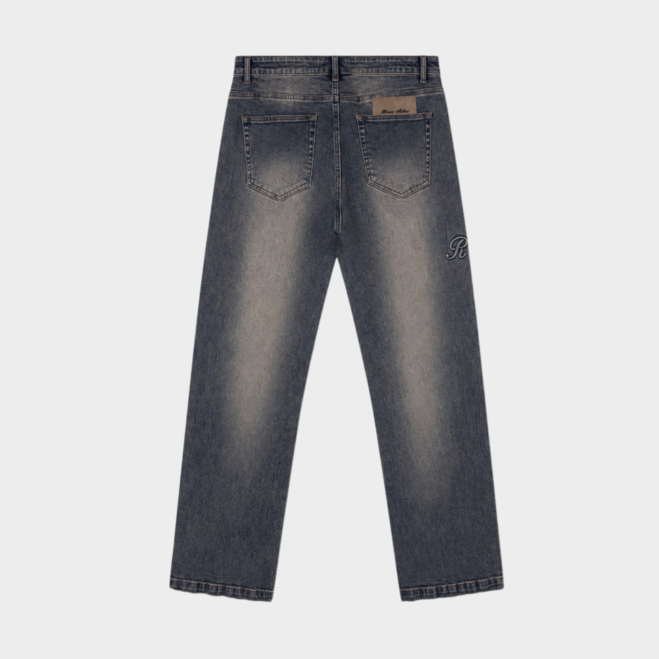 RAISED MONOGRAM BUTTONED DENIM MIDNIGHT BLUE PRE-ORDER