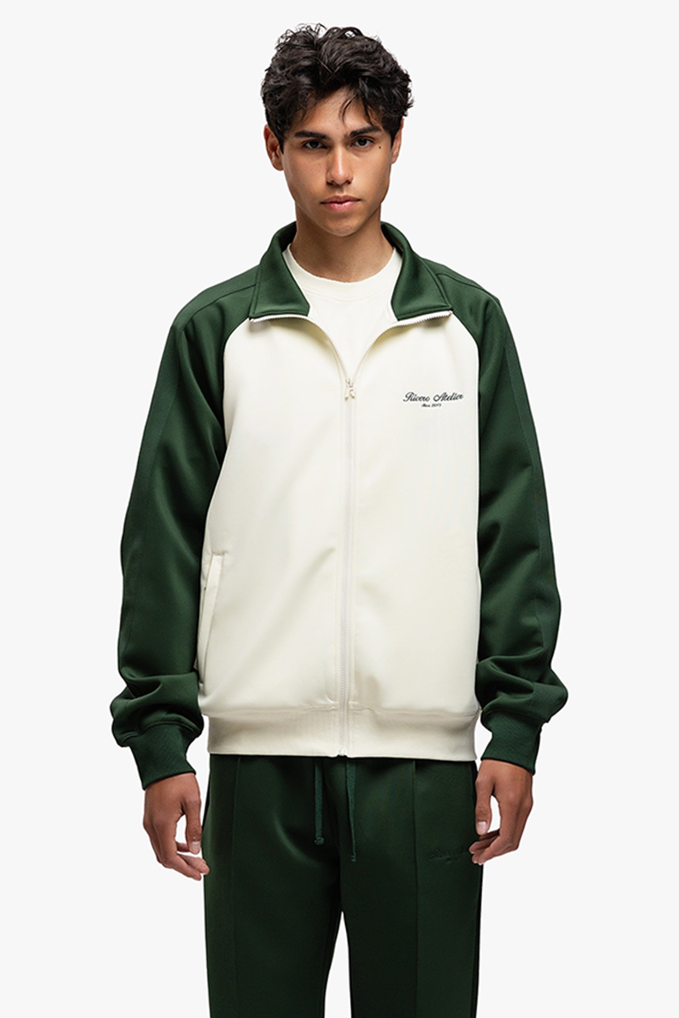 ATELIER TRACKJACKET GREEN/OFF WHITE