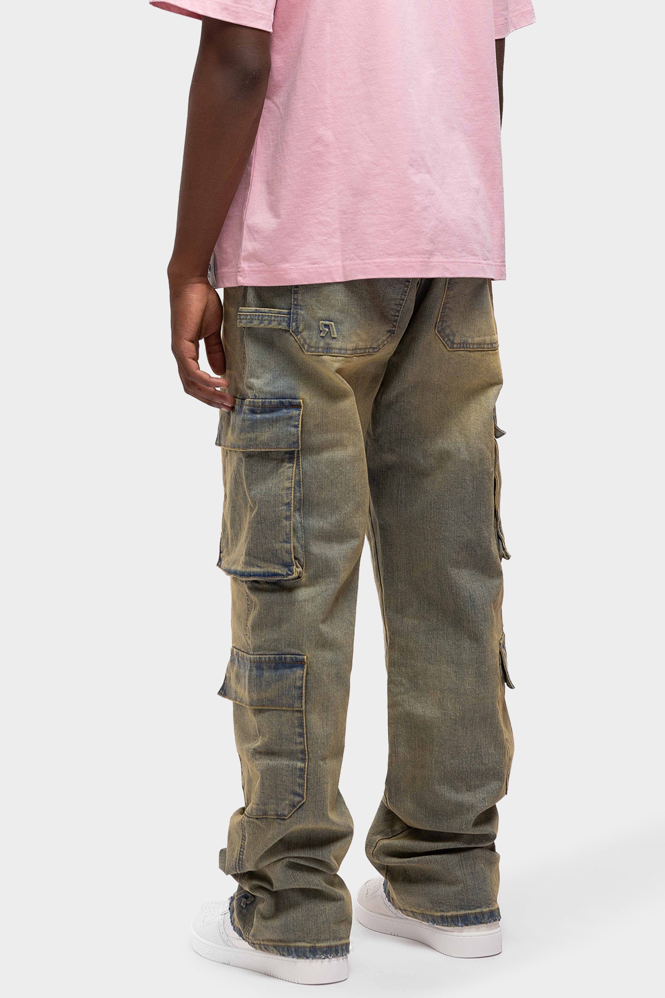 BAGGY HEAVY WASHED CARGO DENIM JEANS