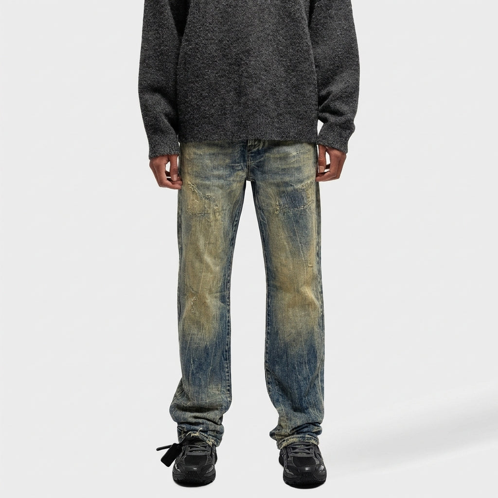 パンツ ARMANI grunge fade damage denim pants ARTISAN DAMAGE WASHED DENIM – Rivero Fashion