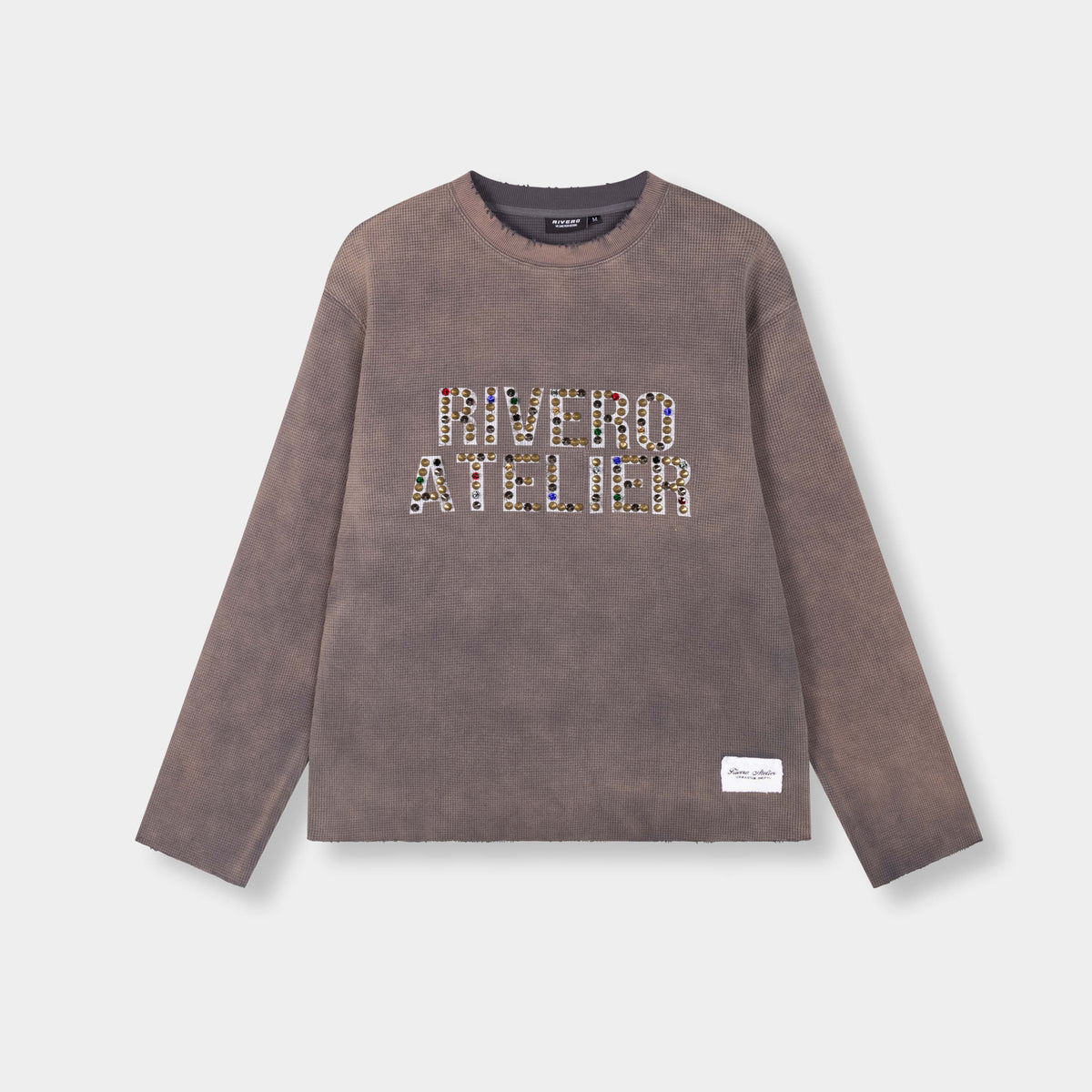 ATELIER STUDDED WASHED WAFFLE LONGSLEEVE