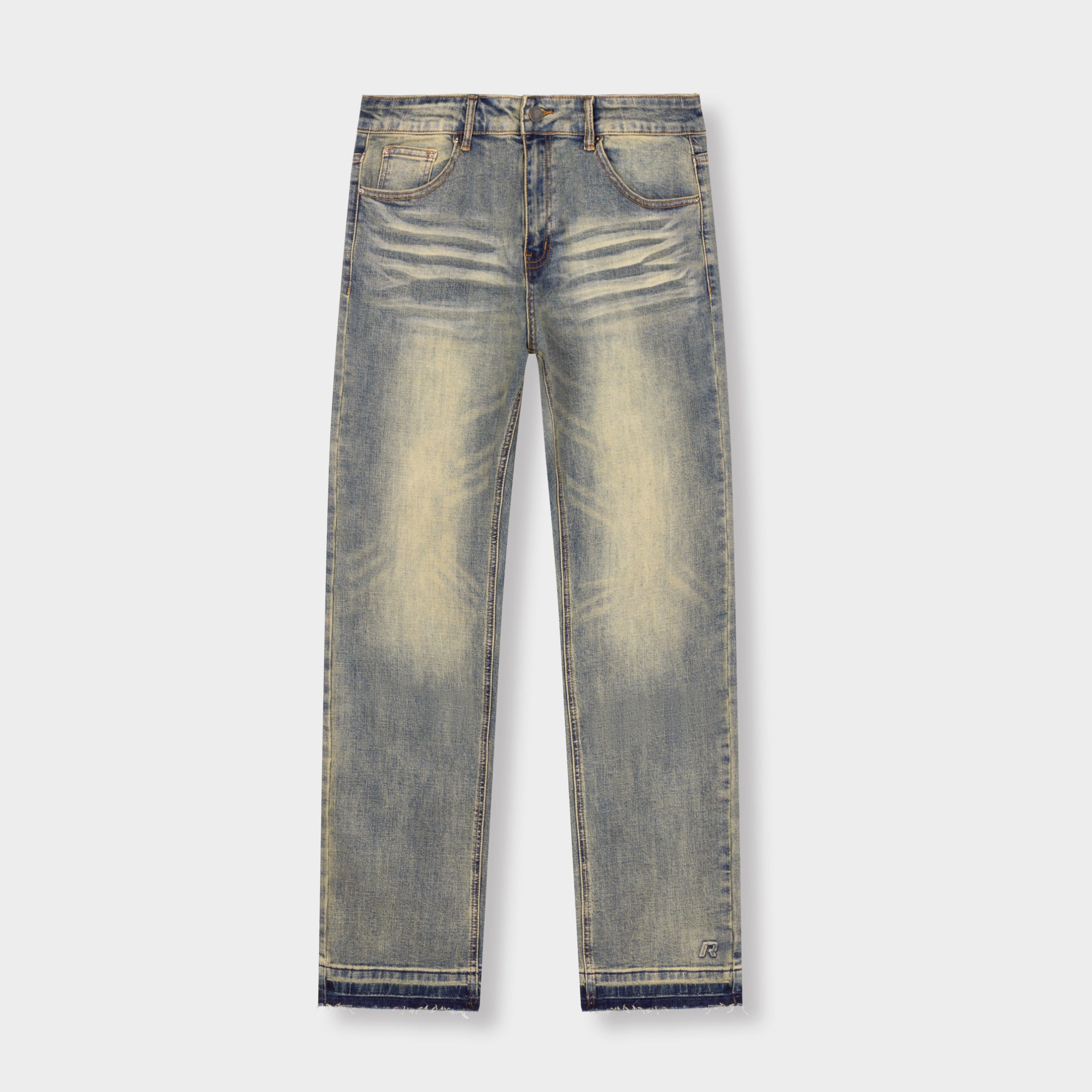 REGULAR VERIDIAN EMBOSSED DENIM JEANS