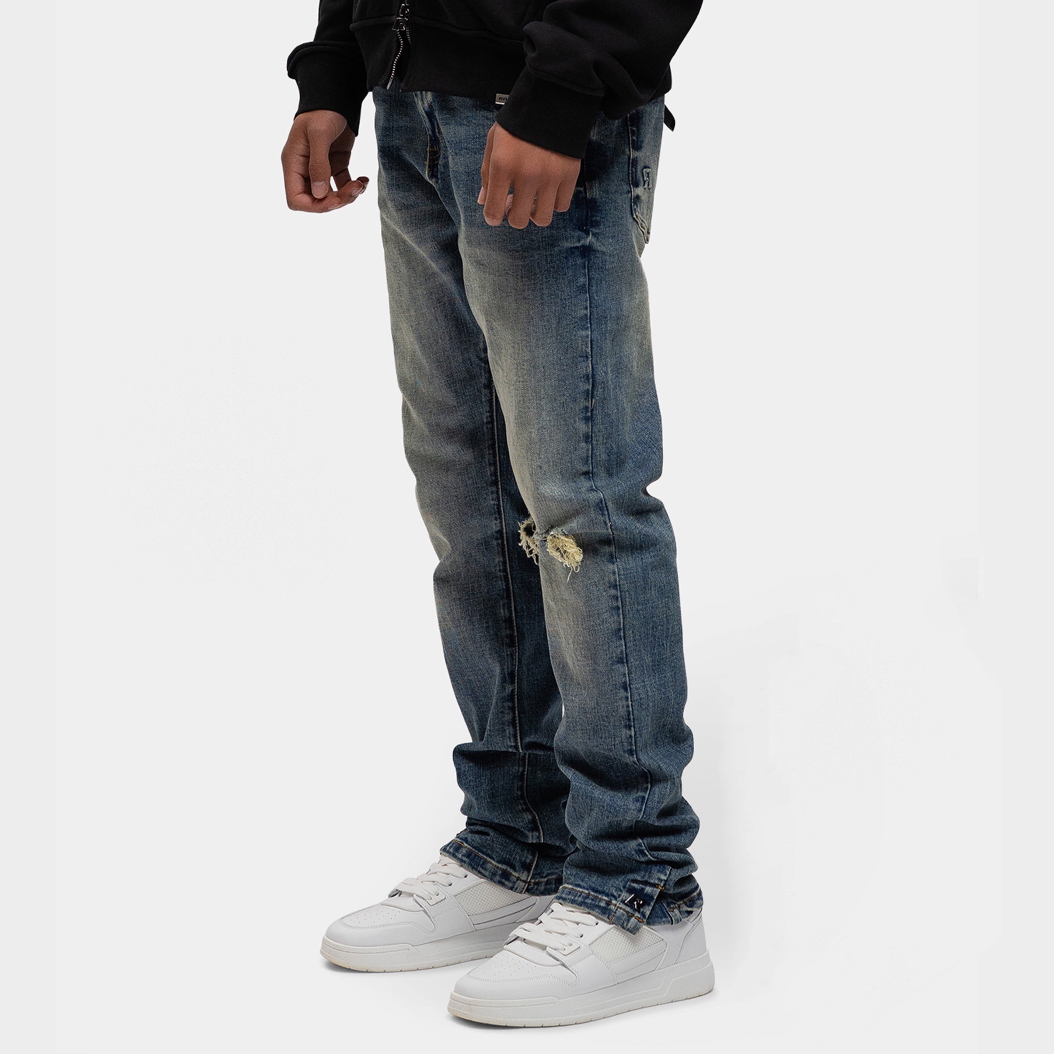 DESTROYER BUTTONED DENIM JEANS