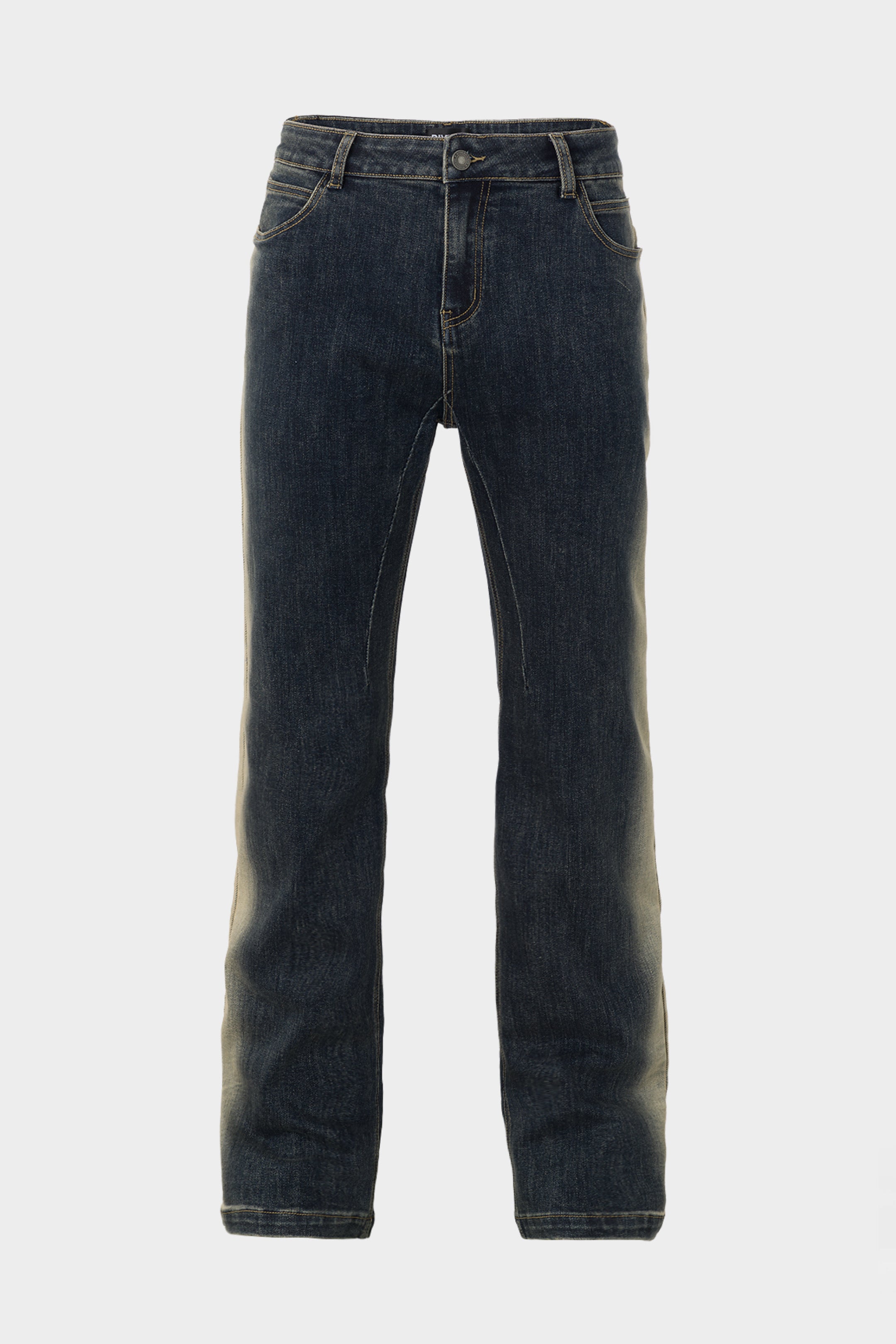 RELAXED EDGE WASHED DENIM JEANS DARK BLUE