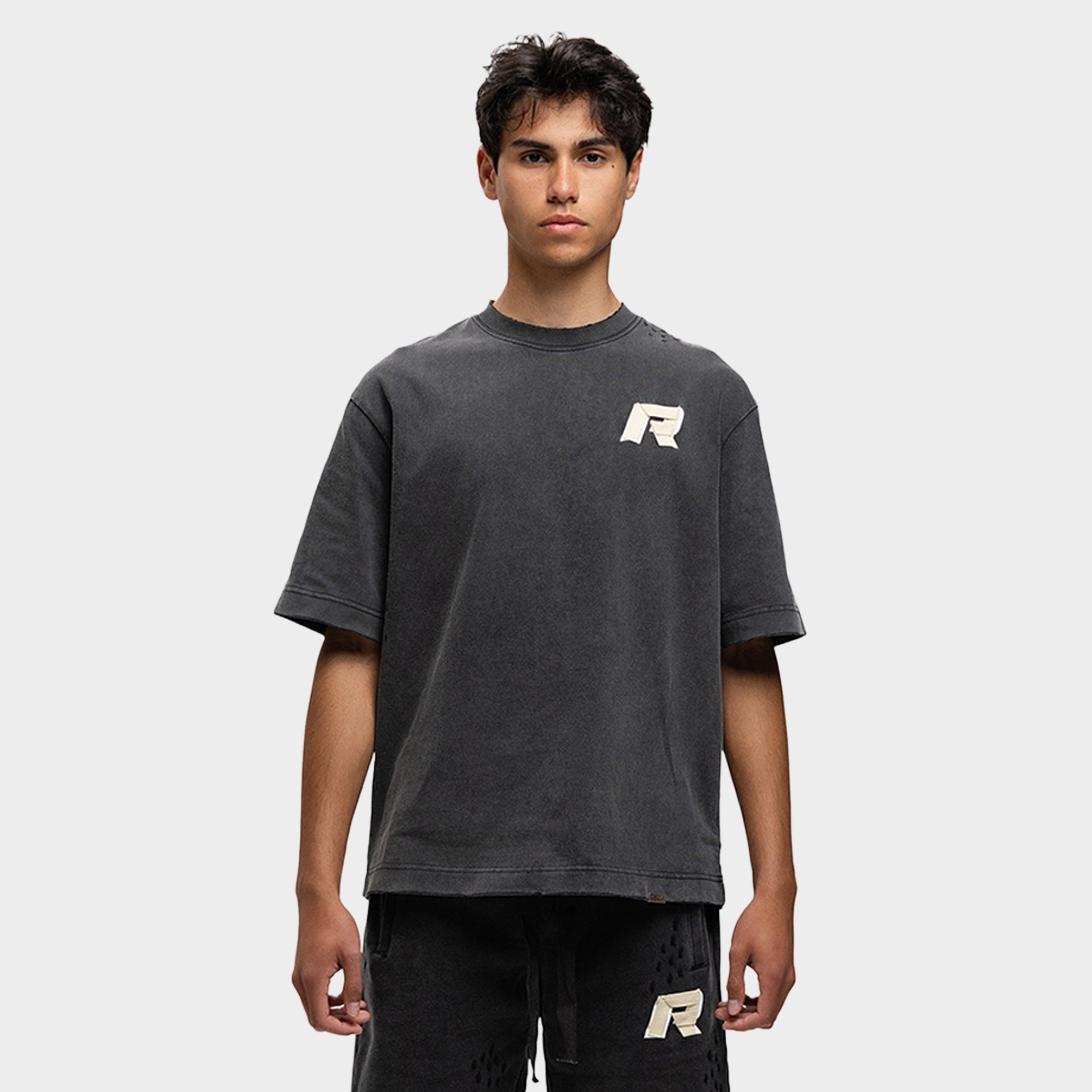 SIGNATURE TAPED T-SHIRT WASHED BLACK