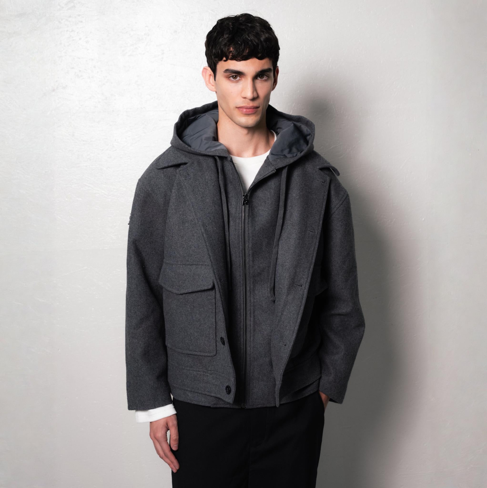 WOOL BLEND LAYER JACKET