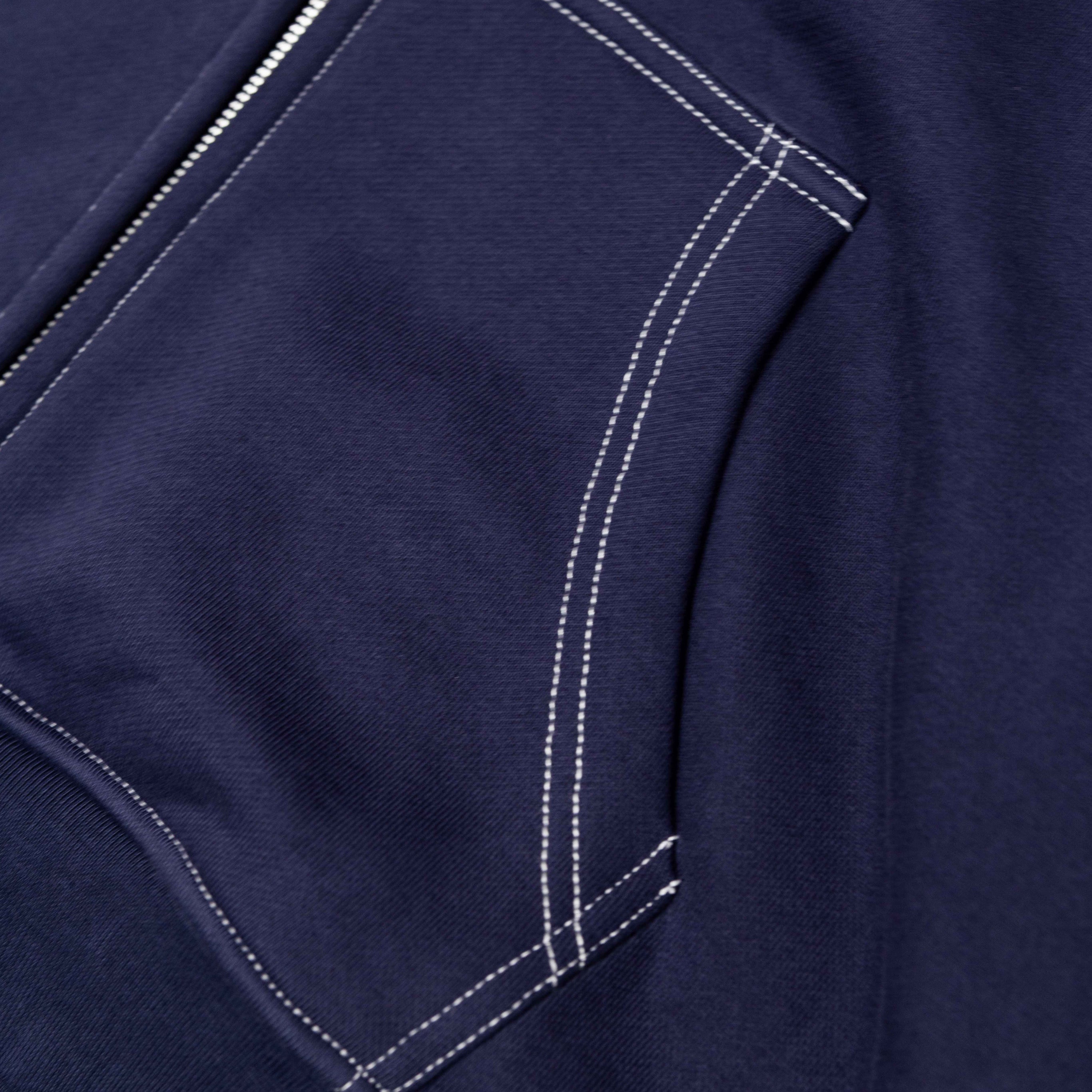 SEAMS ZIP HOODIE NAVY