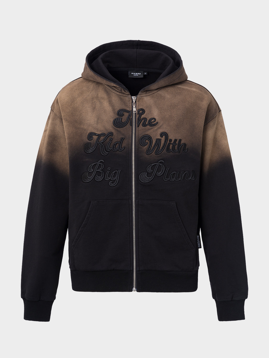 BIG PLANS OVERSIZED ZIP HOODIE WASHED DARK