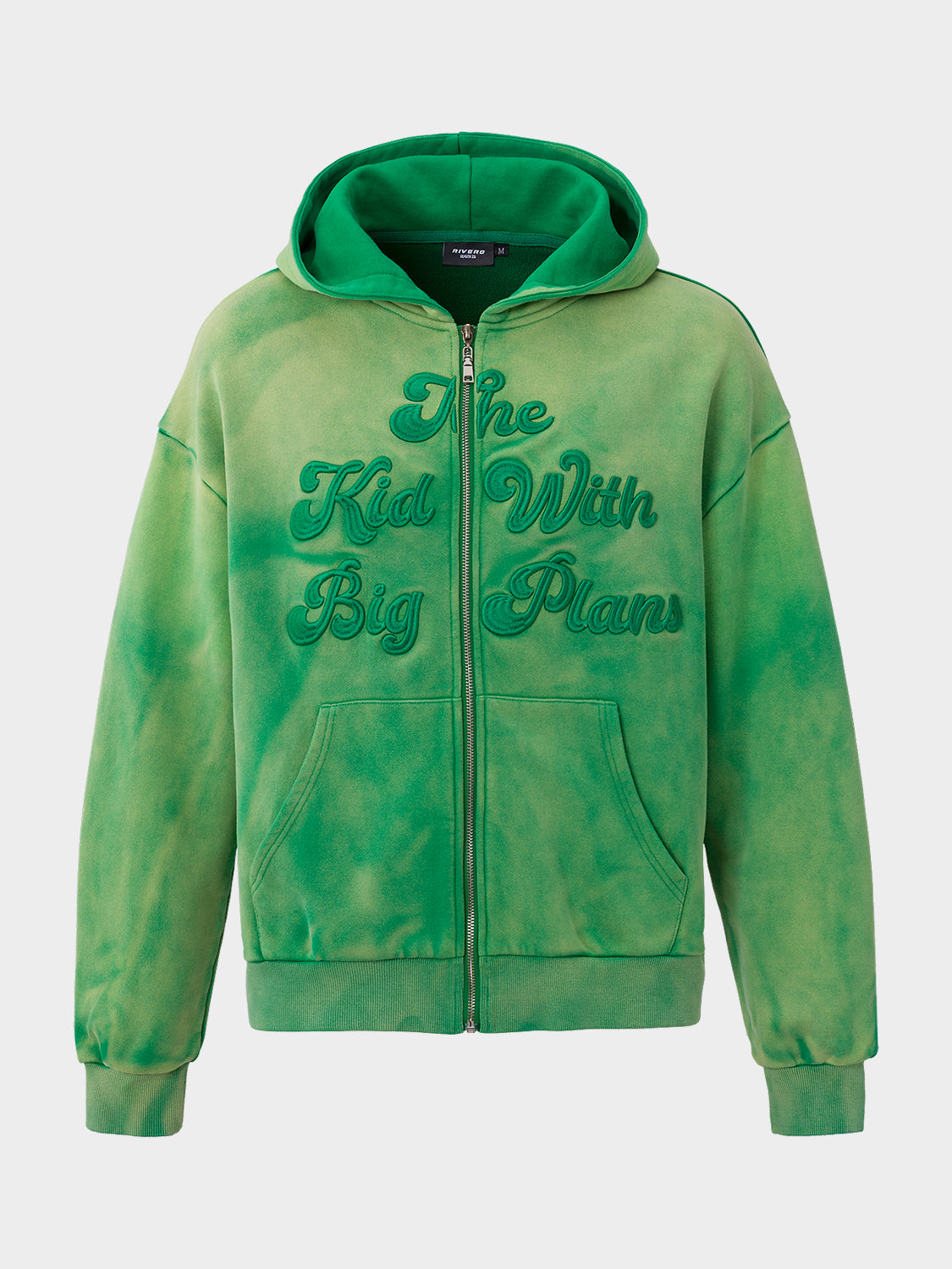 BIG PLANS OVERSIZED ZIP HOODIE WASHED GREEN