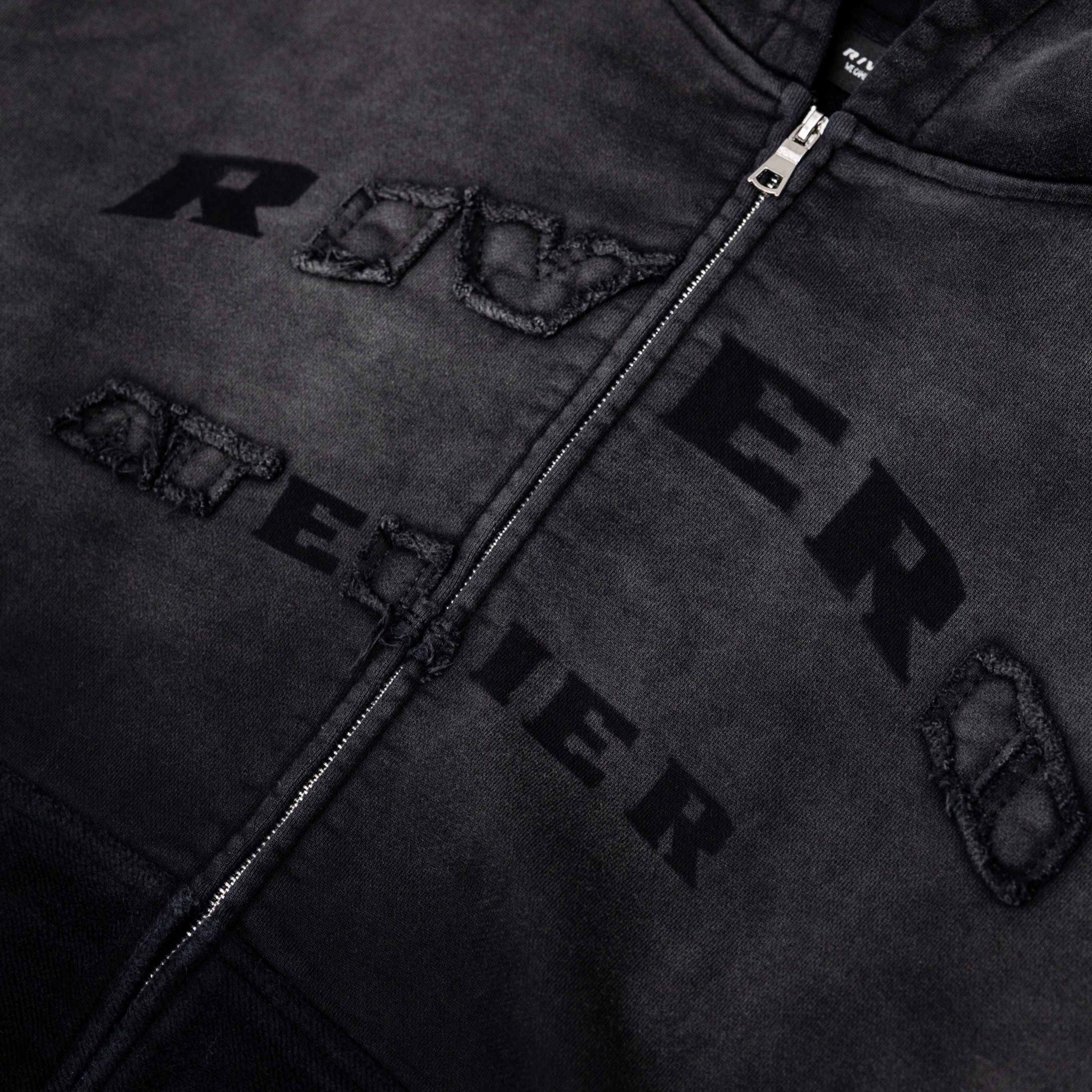 SHADOW WASHED STATEMENT ZIP HOODIE