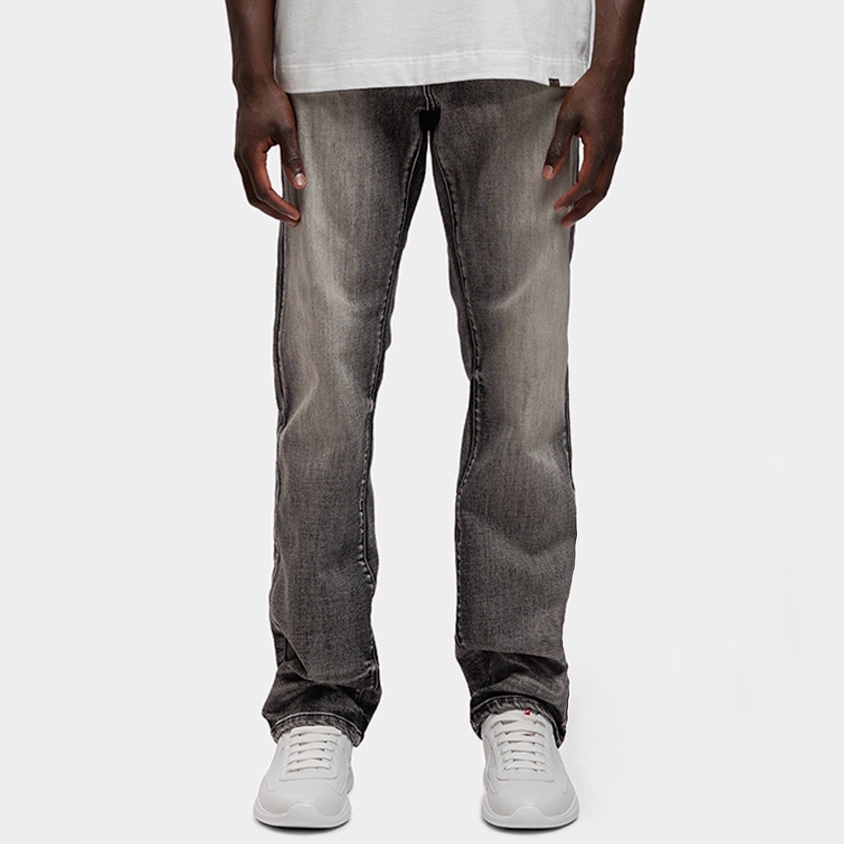 REGULAR PLAIN METAL WASHED DENIM JEANS