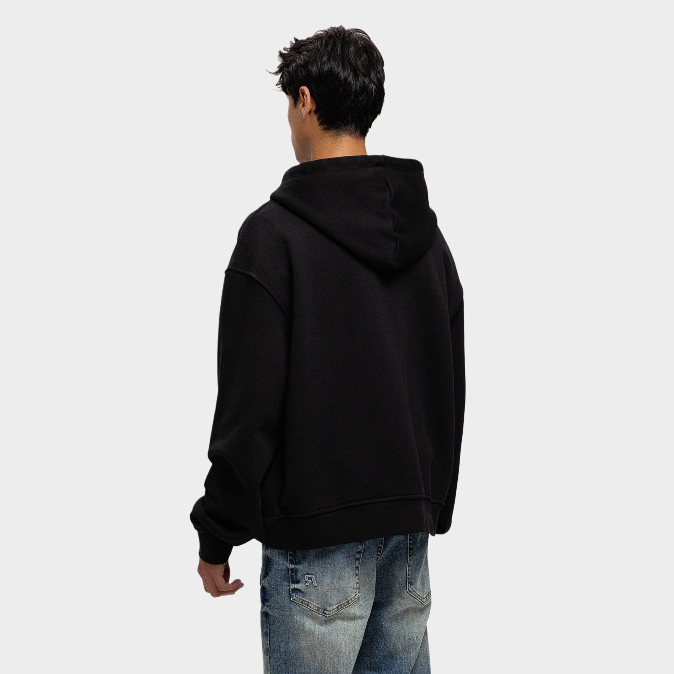 ATELIER RETRO DOUBLE ZIP HOODIE BLACK