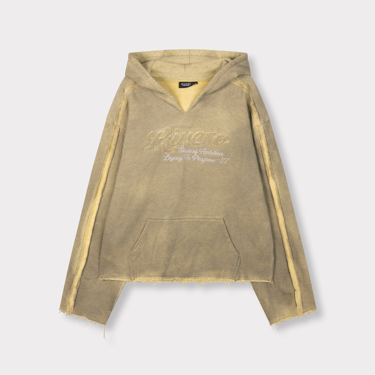 RAW CUT BOX-FIT WASHED HOODIE