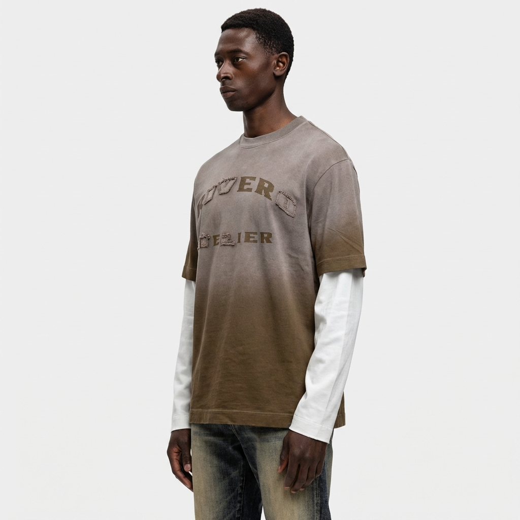 EARTH WASHED STATEMENT DOUBLE LAYERED TEE