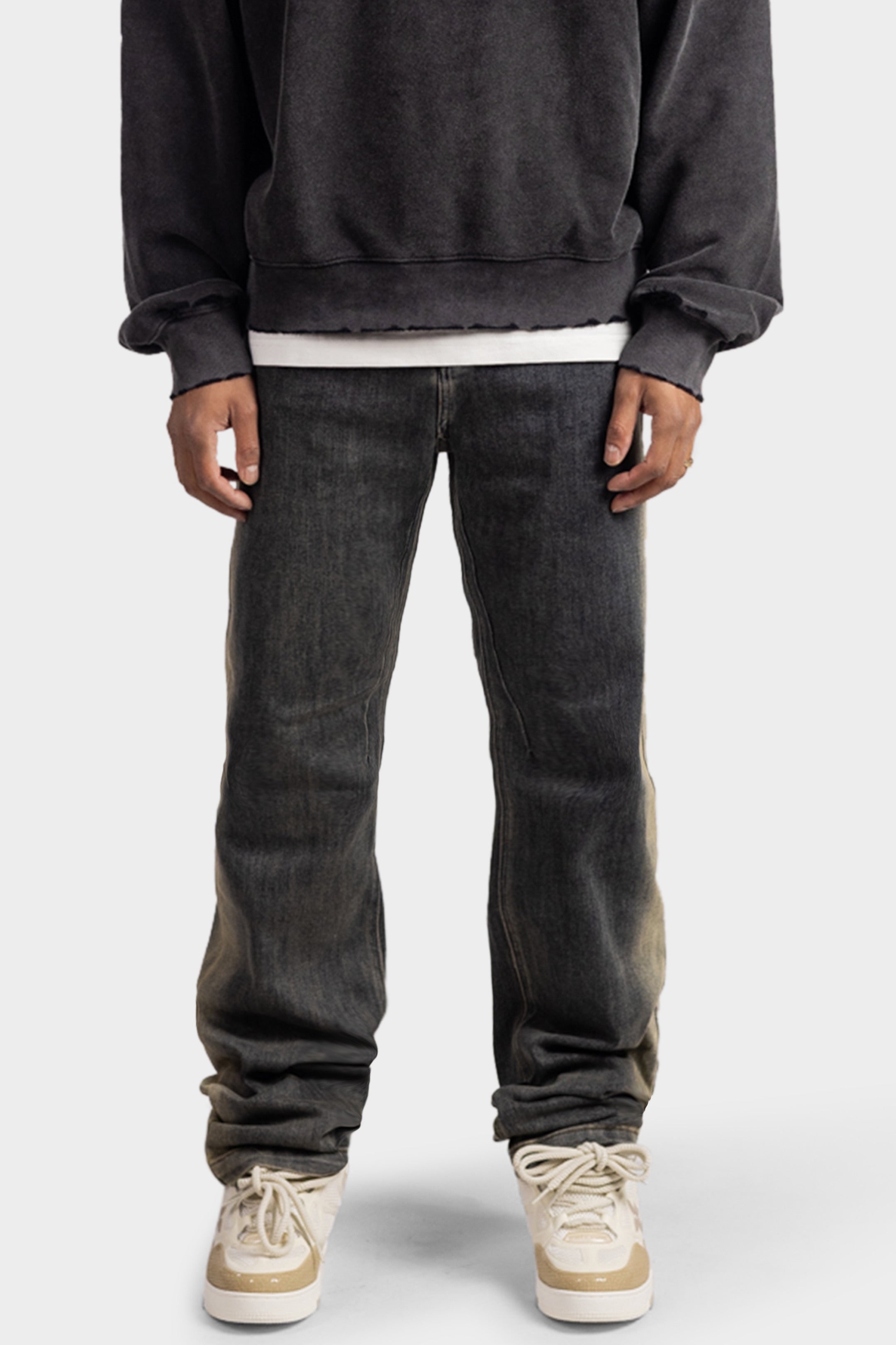 RELAXED EDGE WASHED DENIM JEANS DARK BLUE
