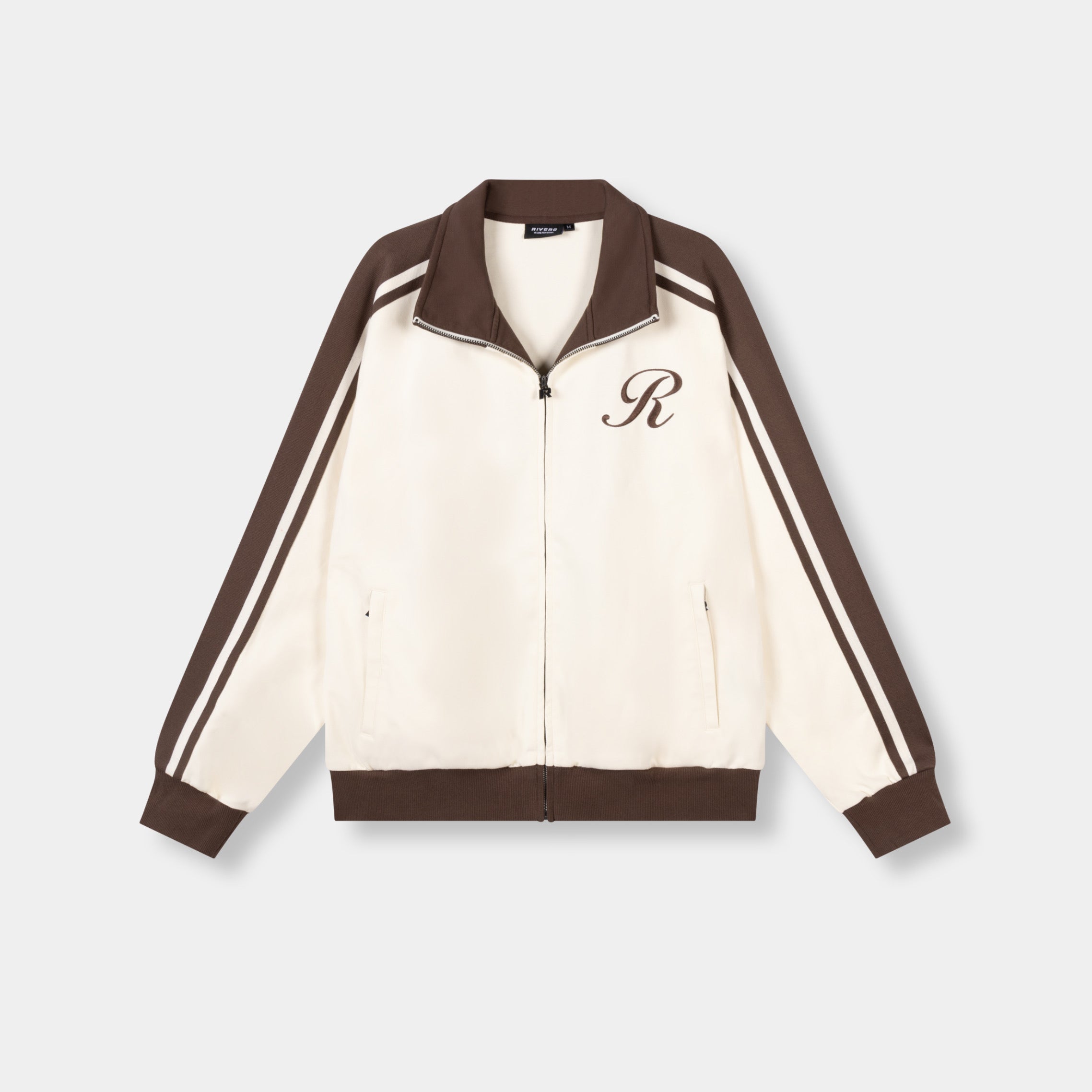 DUAL STRIPE TRACKJACKET CREAM/BROWN
