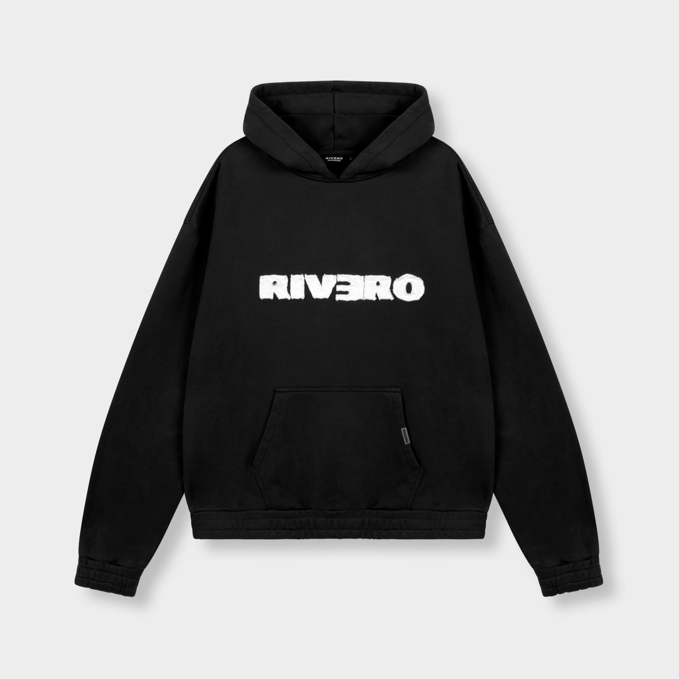 FRAYED ECHO HOODIE BLACK