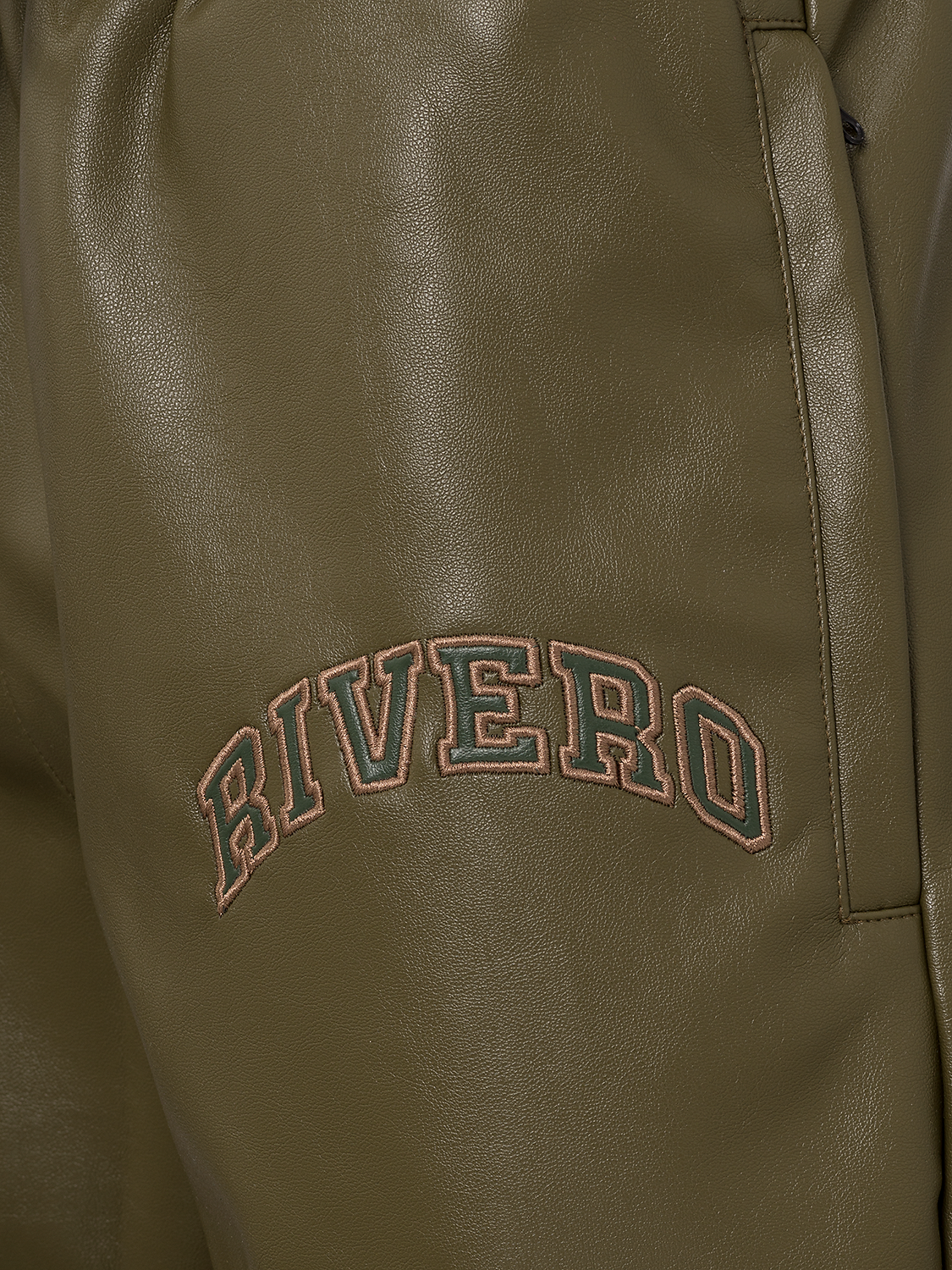 LEATHER CARGO SHORTS ARMY