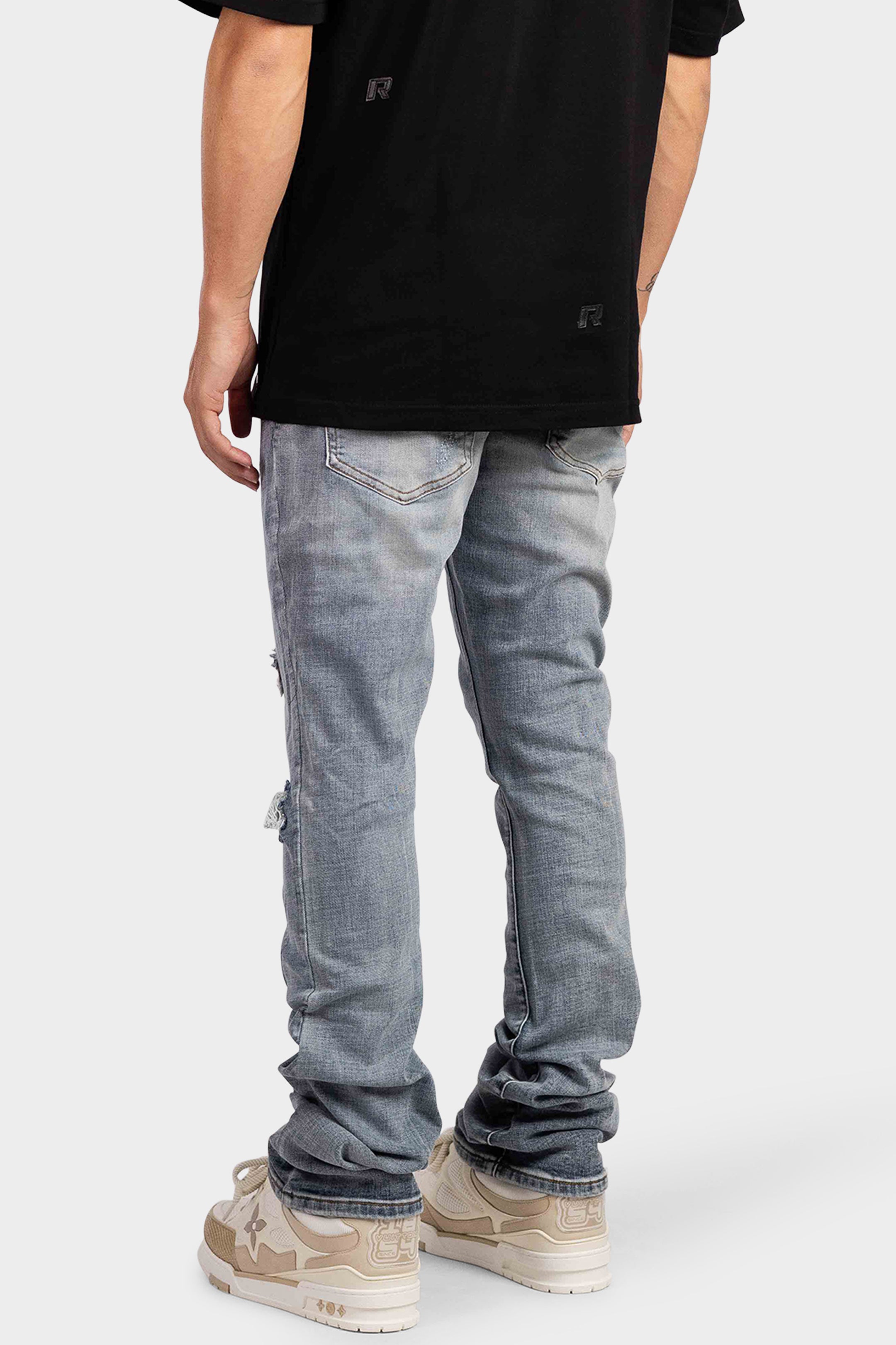 STAR DENIM PATCHED FLARED JEANS
