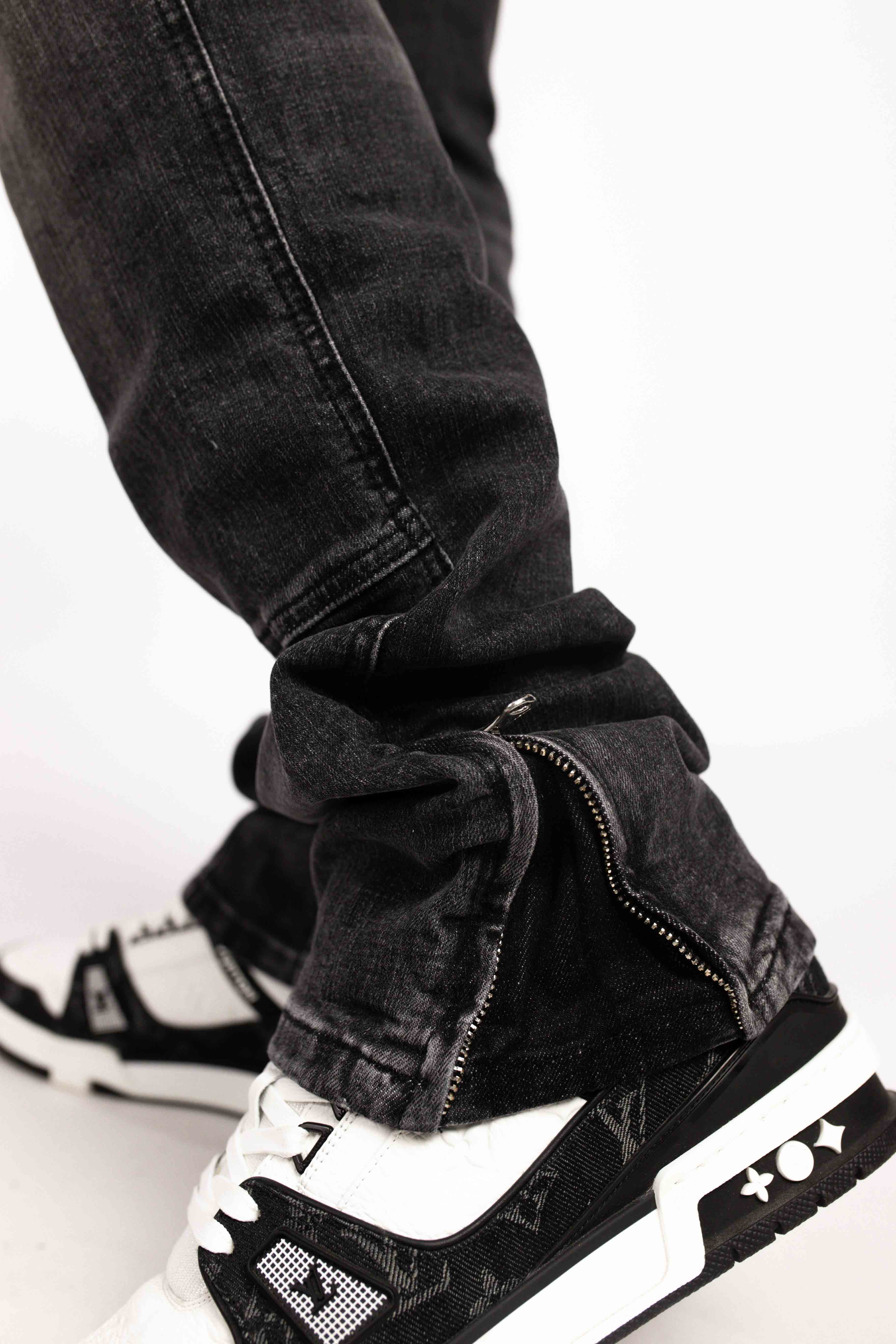 STRAIGHT WORKER DENIM JEANS BLACK