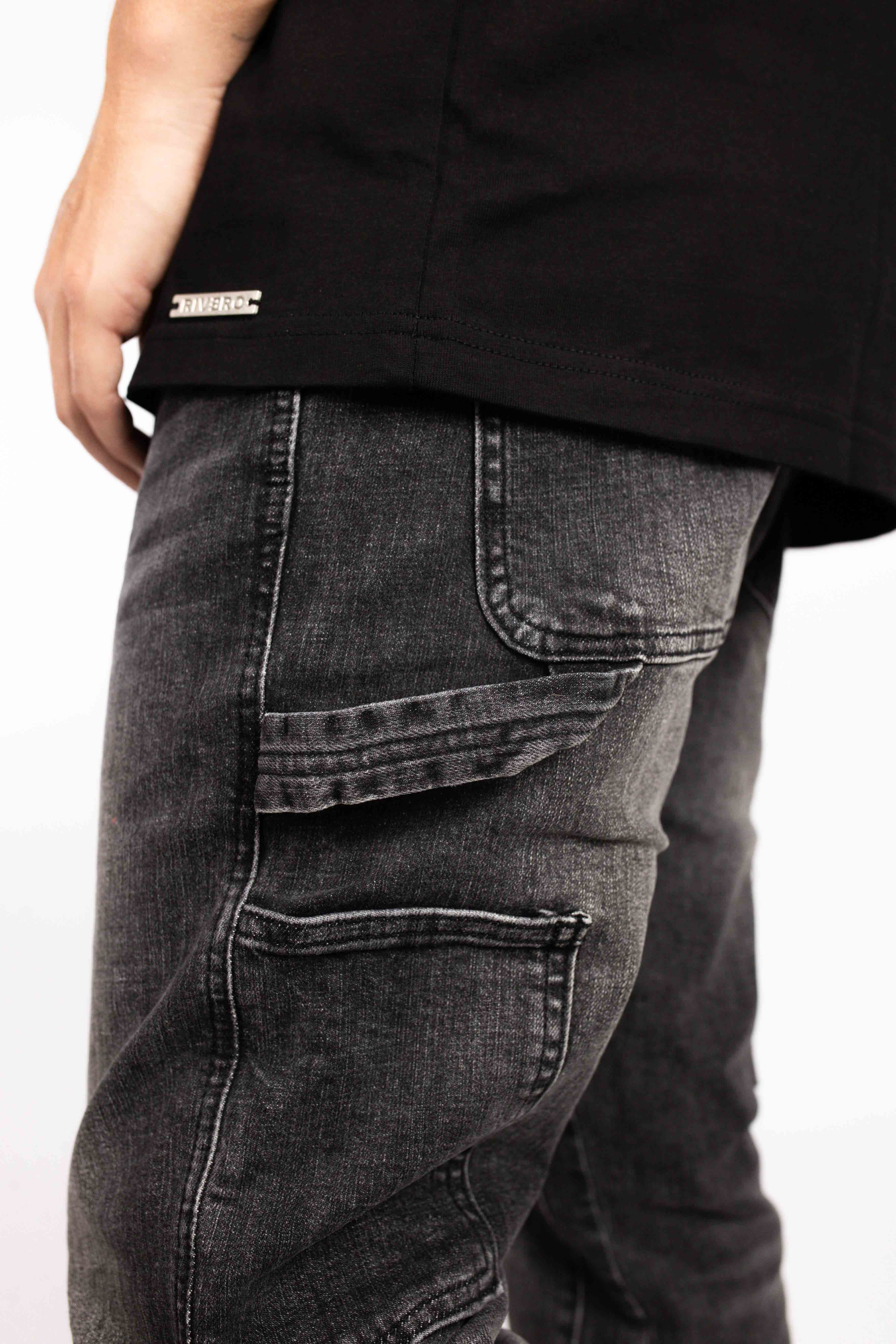STRAIGHT WORKER DENIM JEANS BLACK