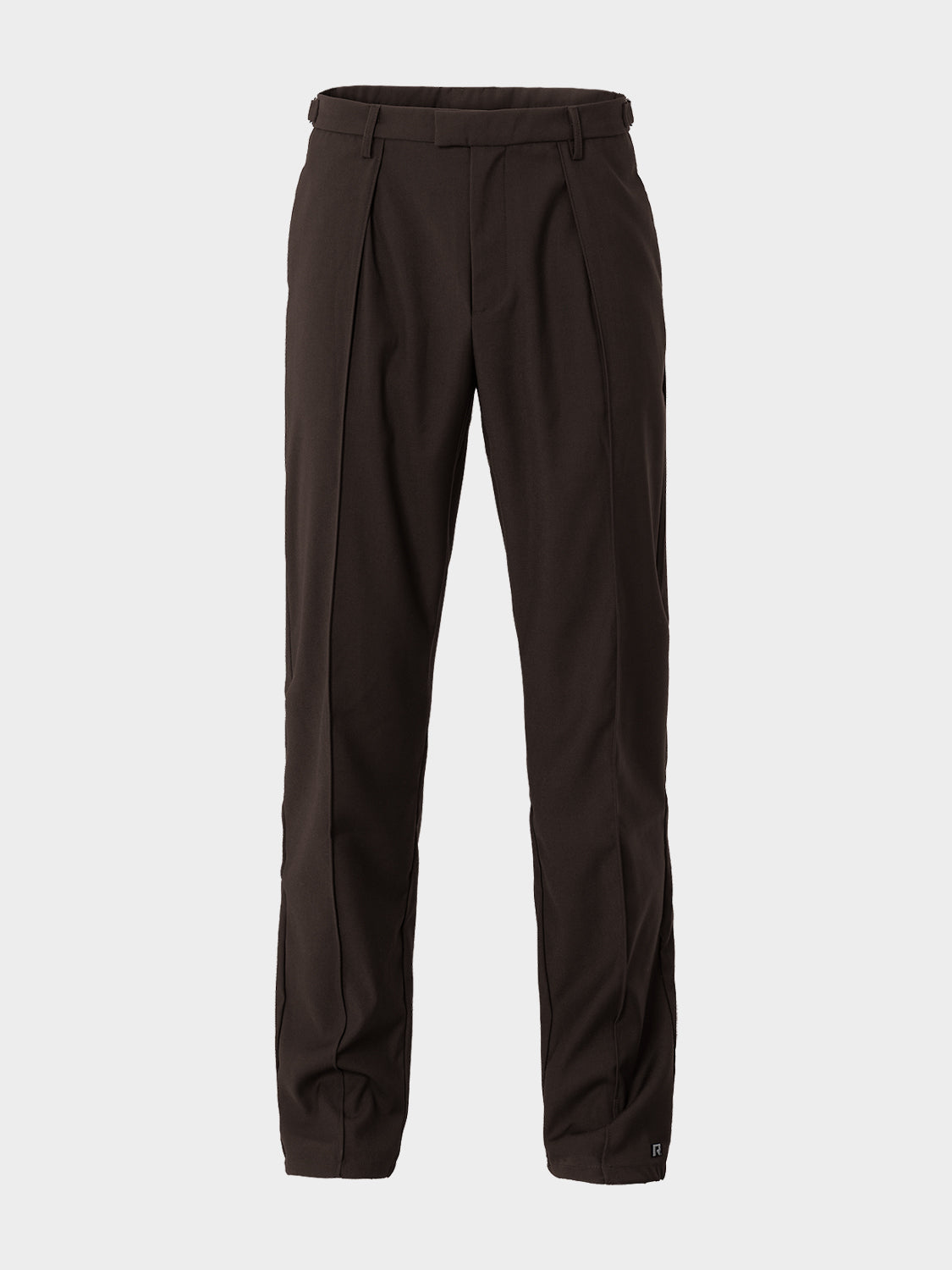 PLEATED TROUSERS DARK BROWN