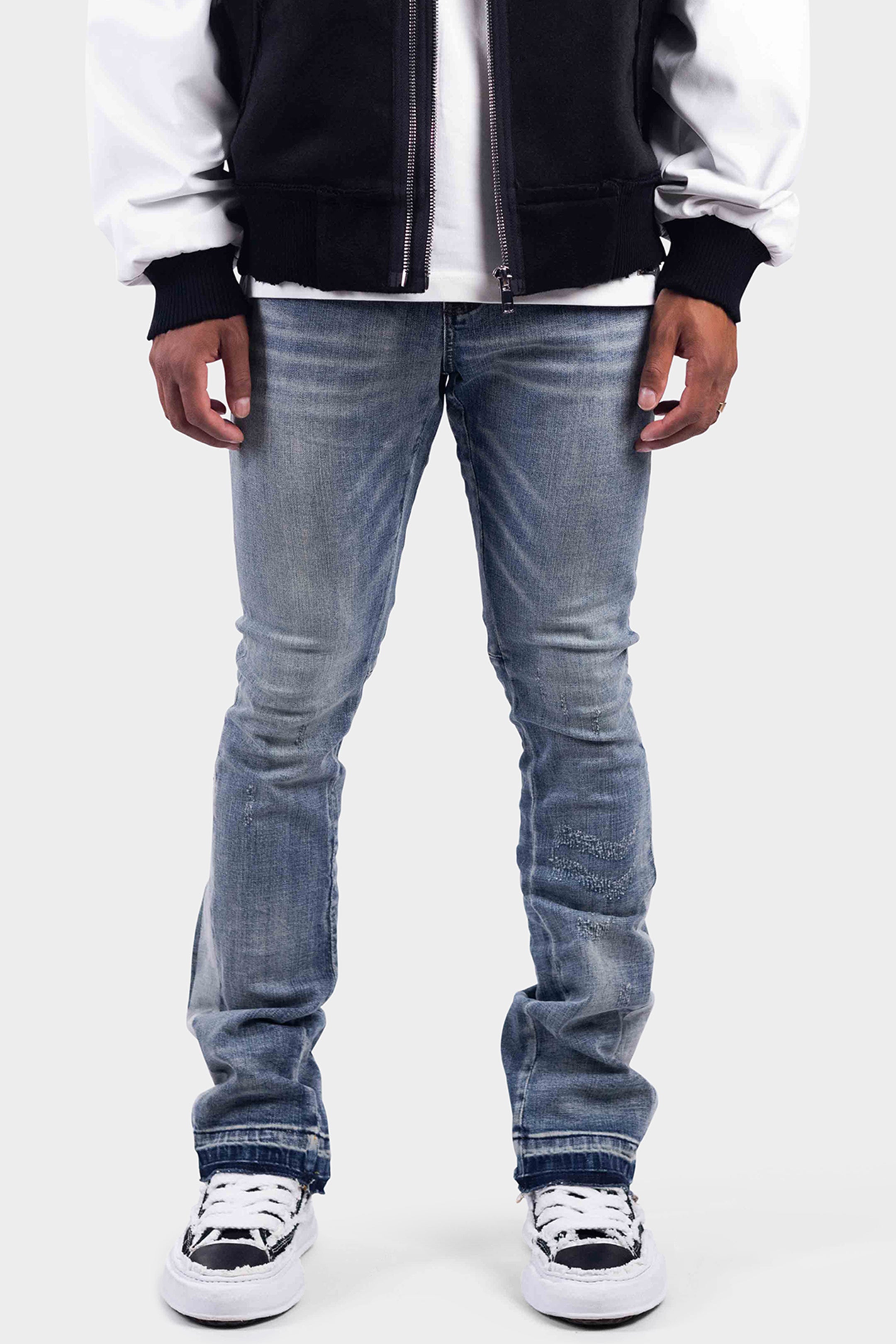 VINTAGE FLARED DENIM JEANS WASHED