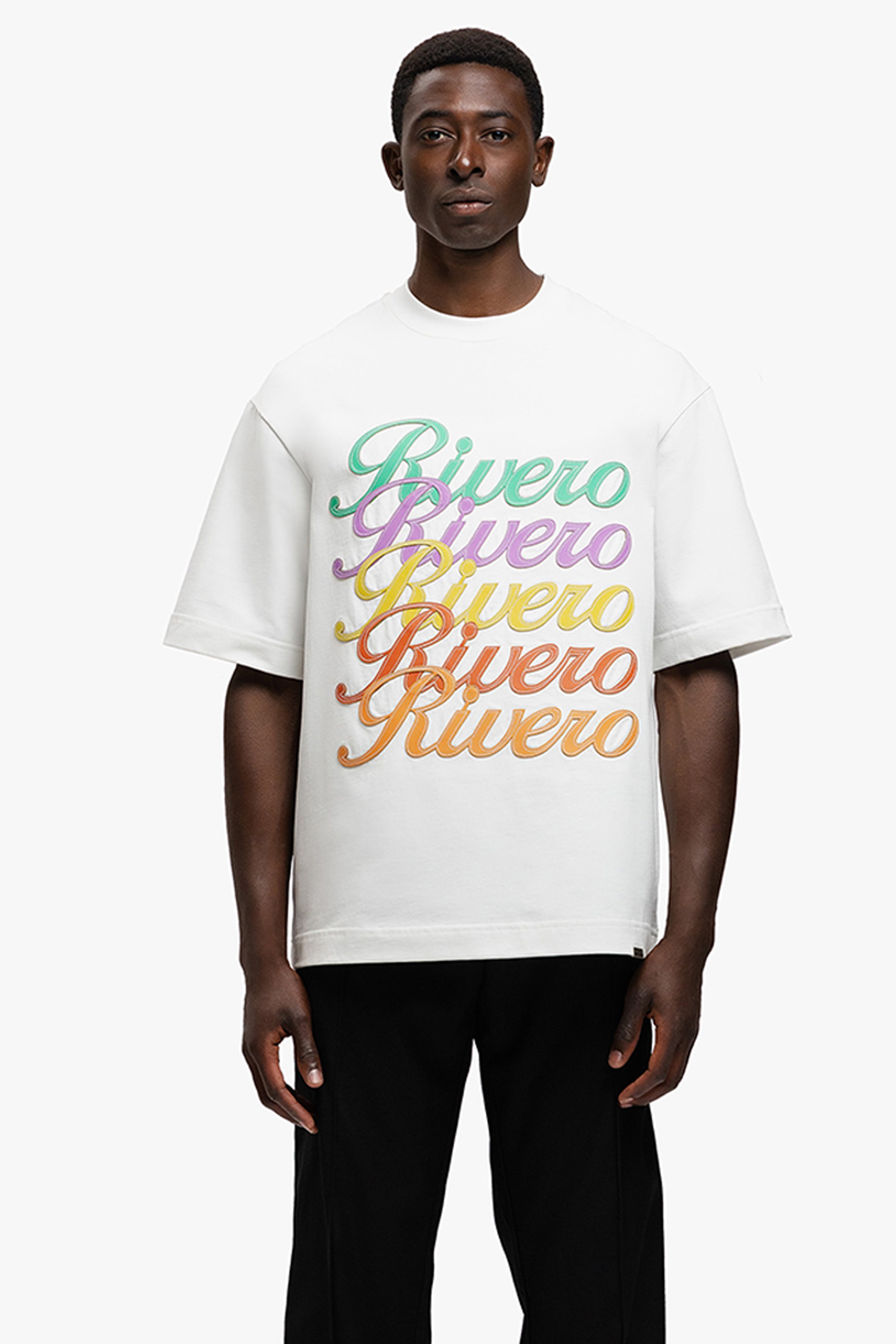 SIGNATURE LEATHER PATCHED T-SHIRT WHITE