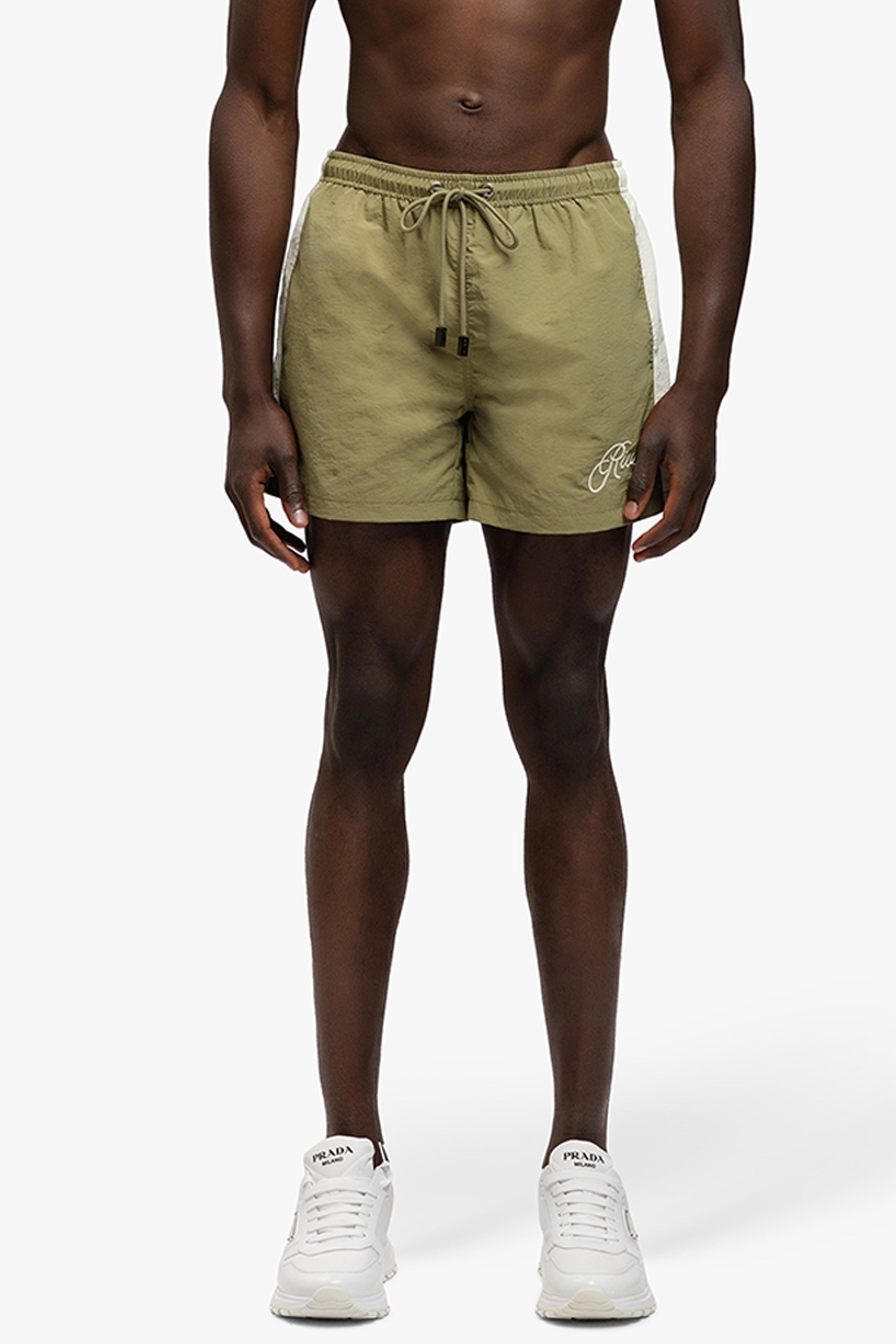 RETRO SWIMSHORTS GREEN/OFF WHITE