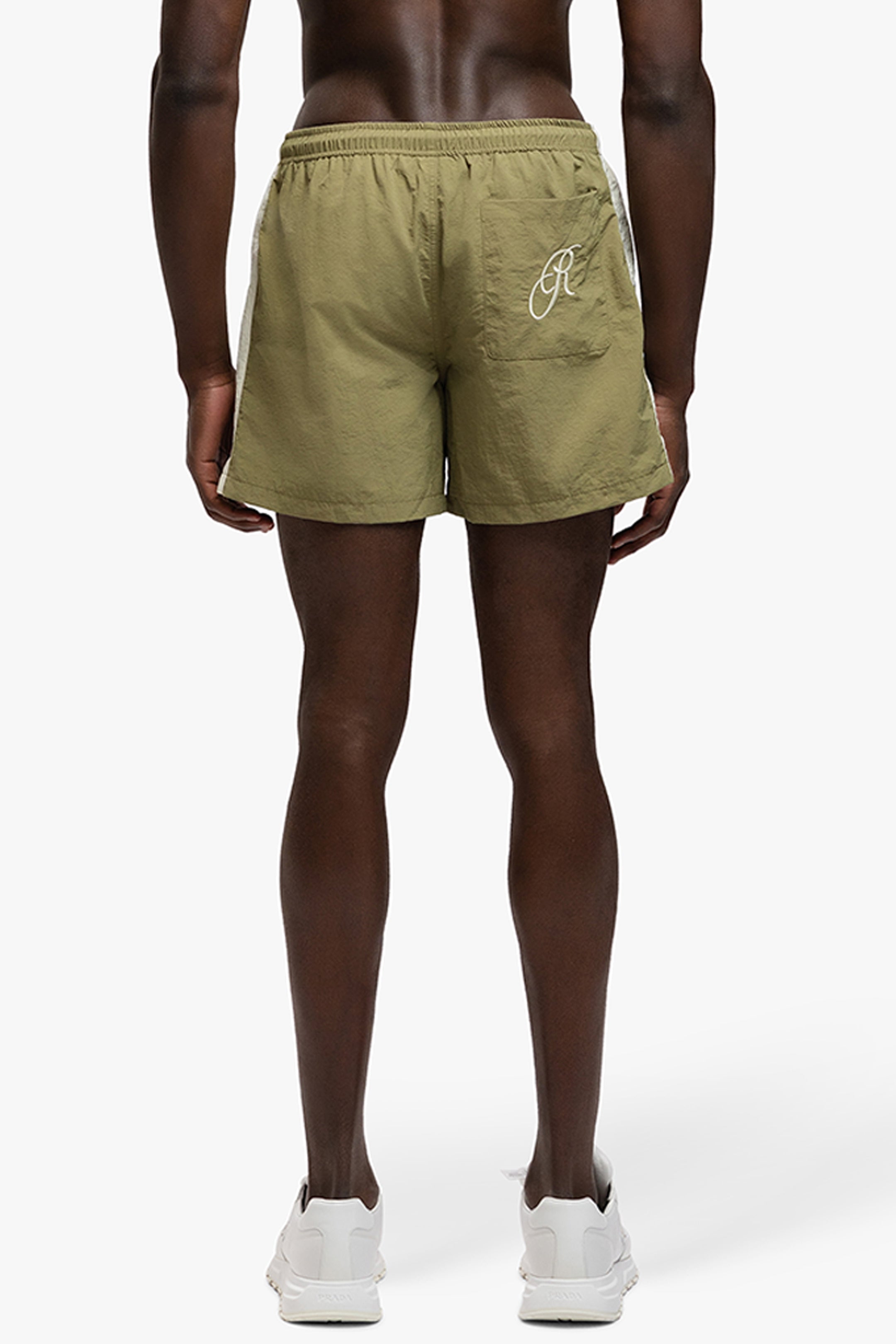 RETRO SWIMSHORTS GREEN/OFF WHITE