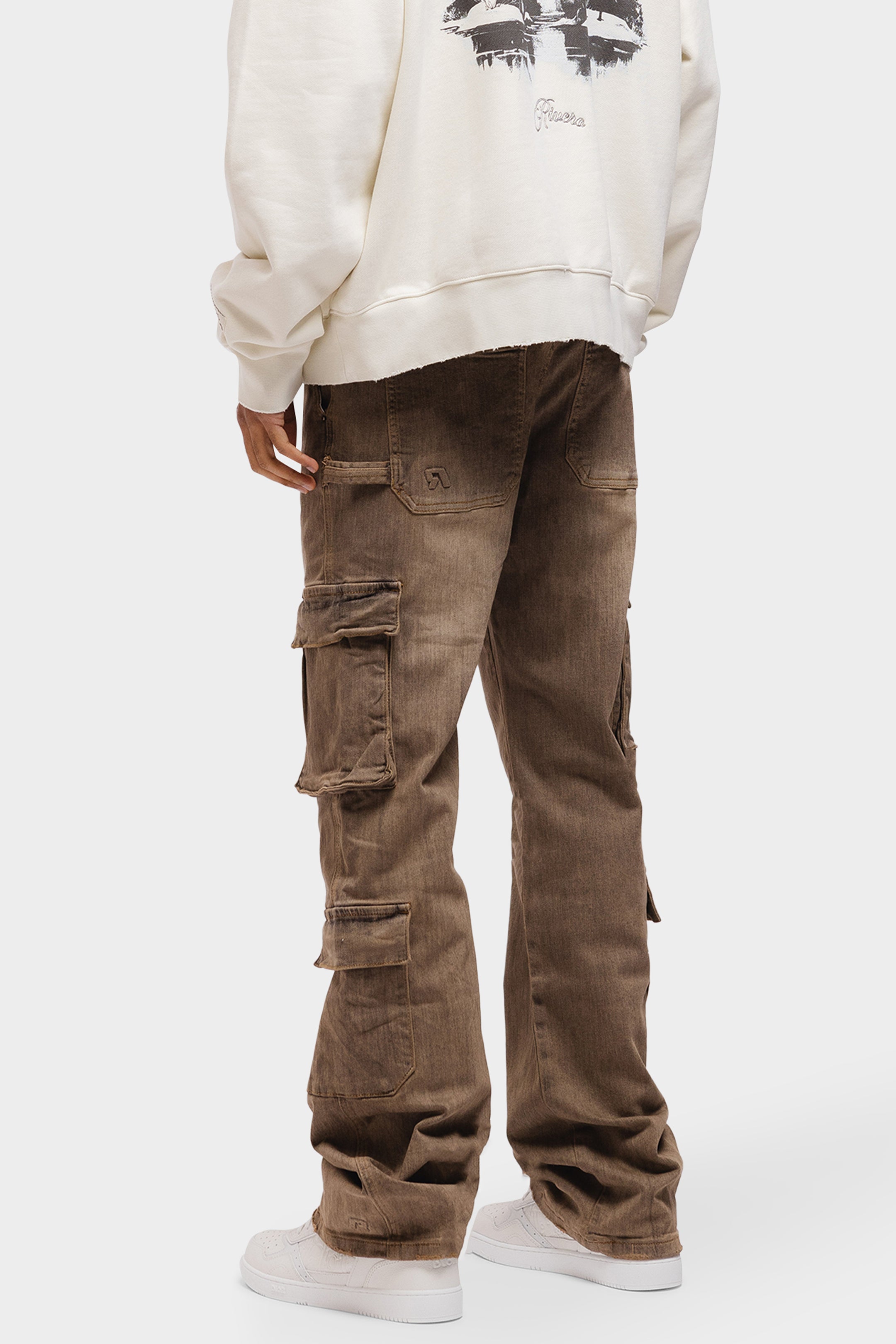 BAGGY VINTAGE WASHED CARGO DENIM JEANS