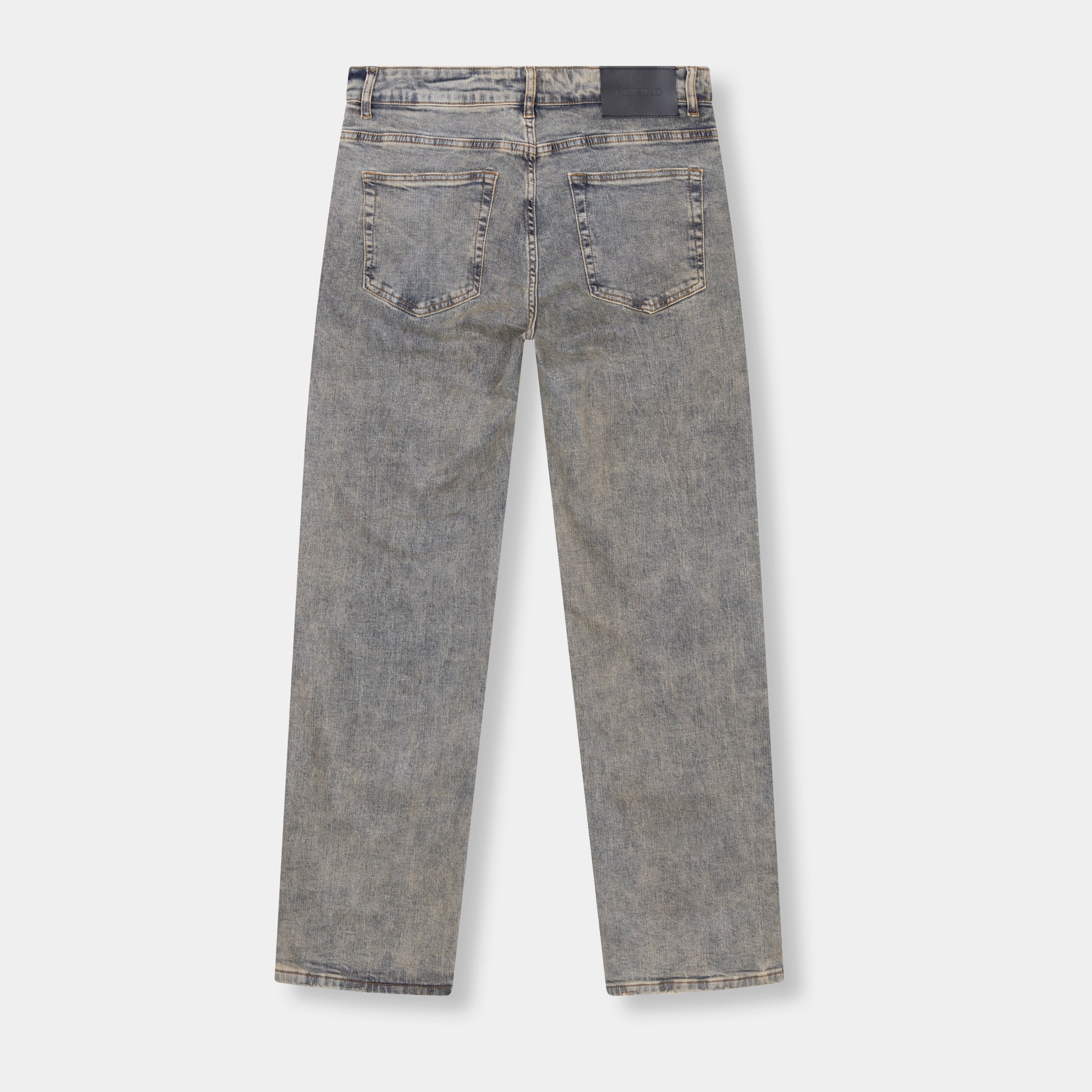 RELAXED VINTAGE WASHED EMBOSSED DENIM JEANS