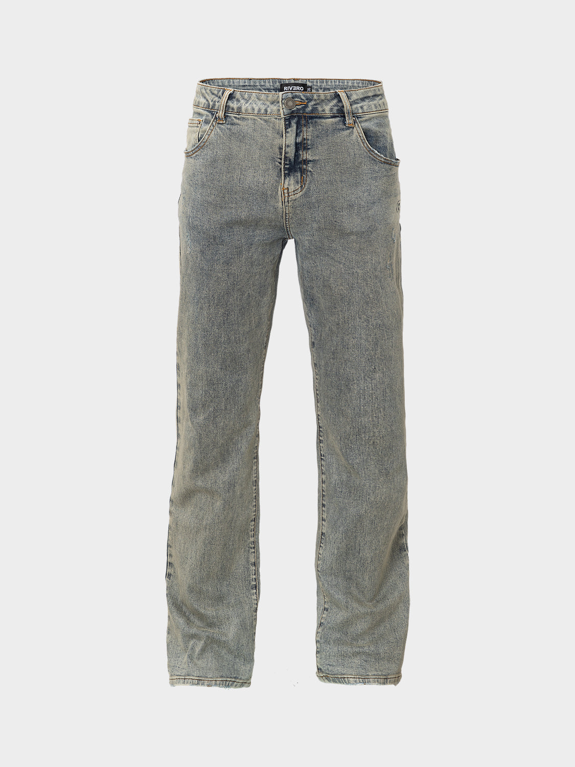 RELAXED VINTAGE WASHED EMBOSSED DENIM JEANS