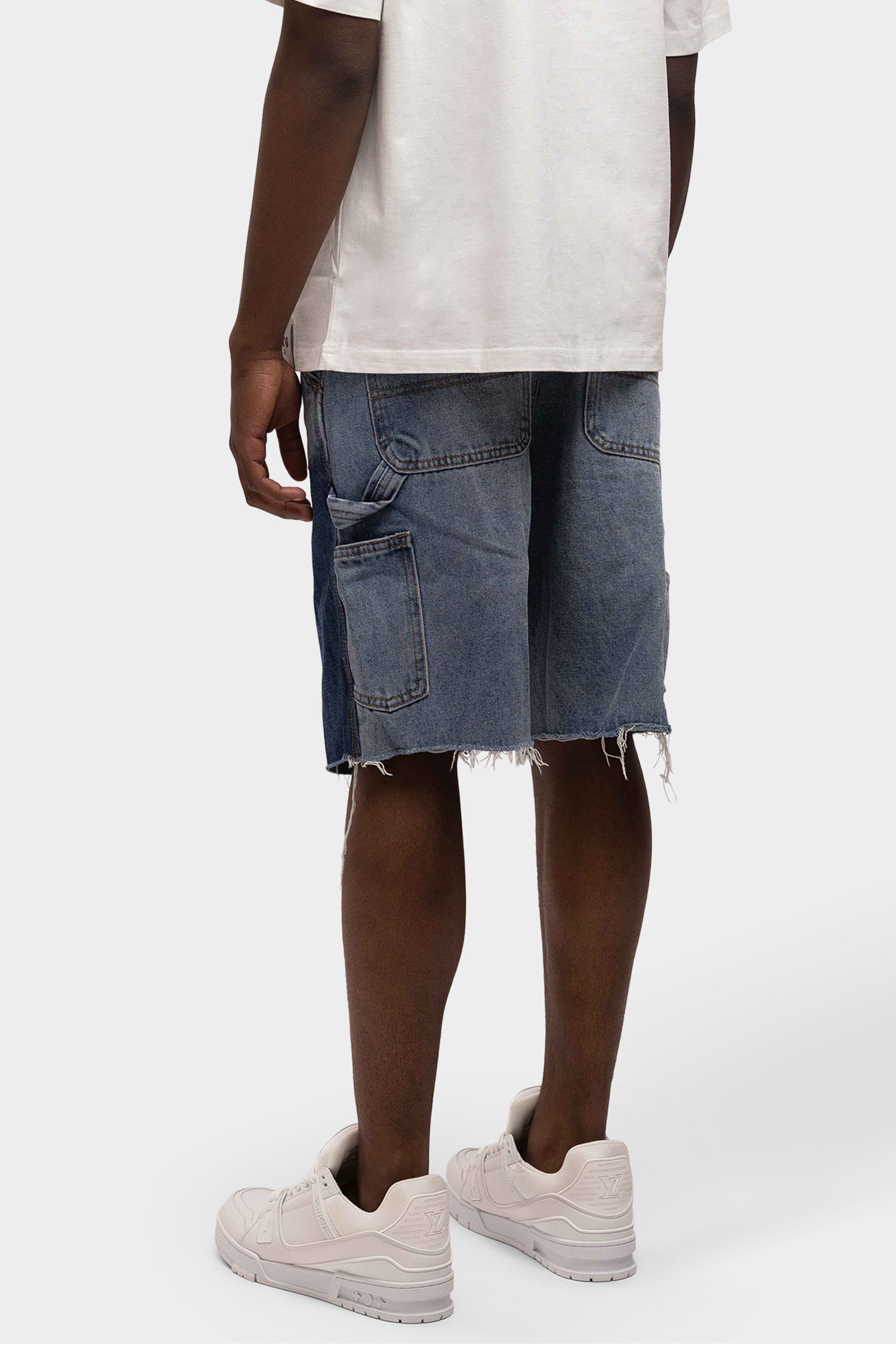 CARPENTER DENIM SHORTS BLUE