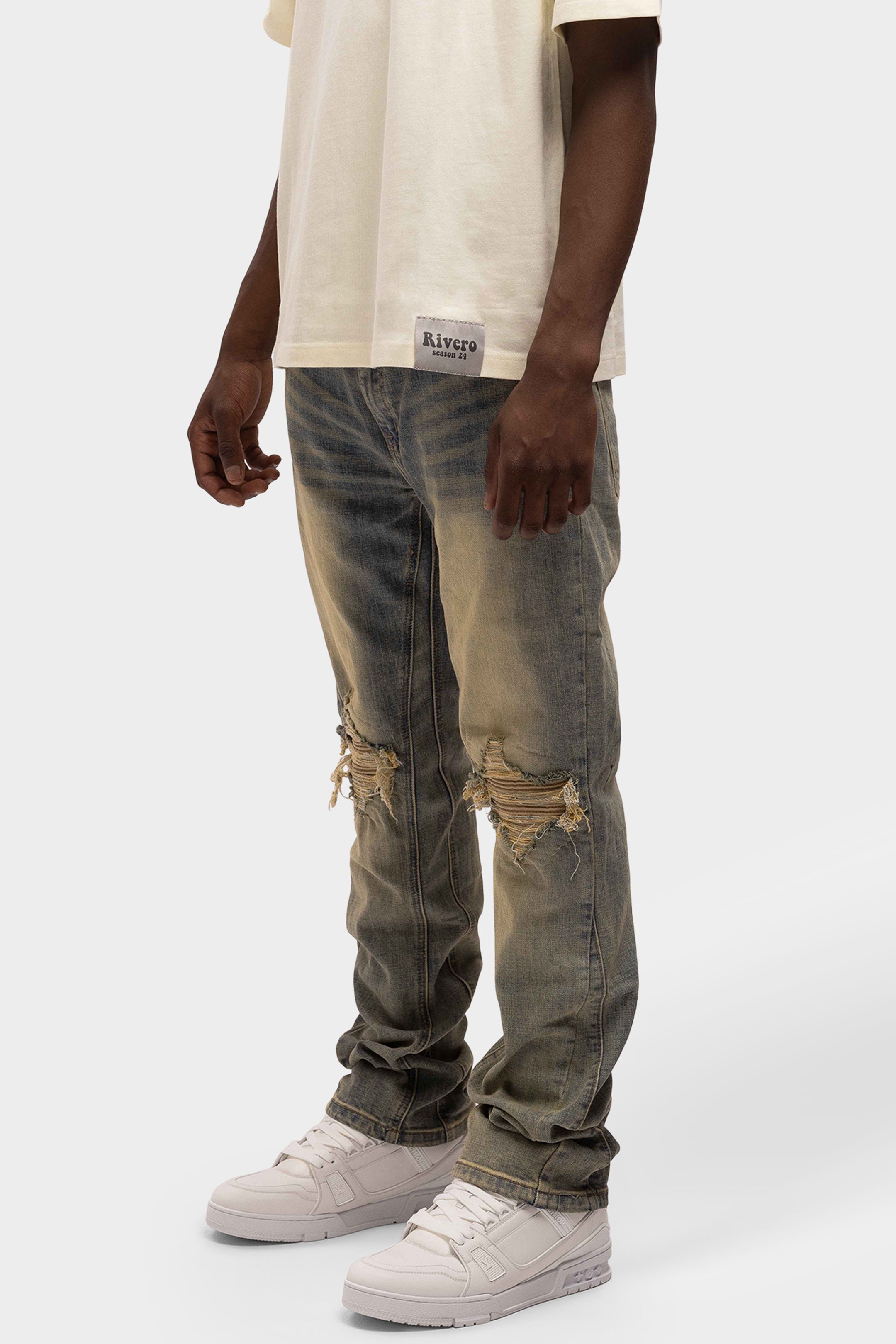 REGULAR REPAIRED DENIM JEANS